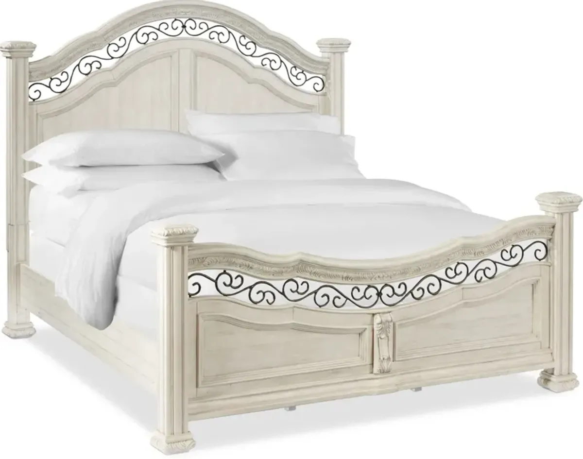 Tuscany King Panel Bed - Alabaster