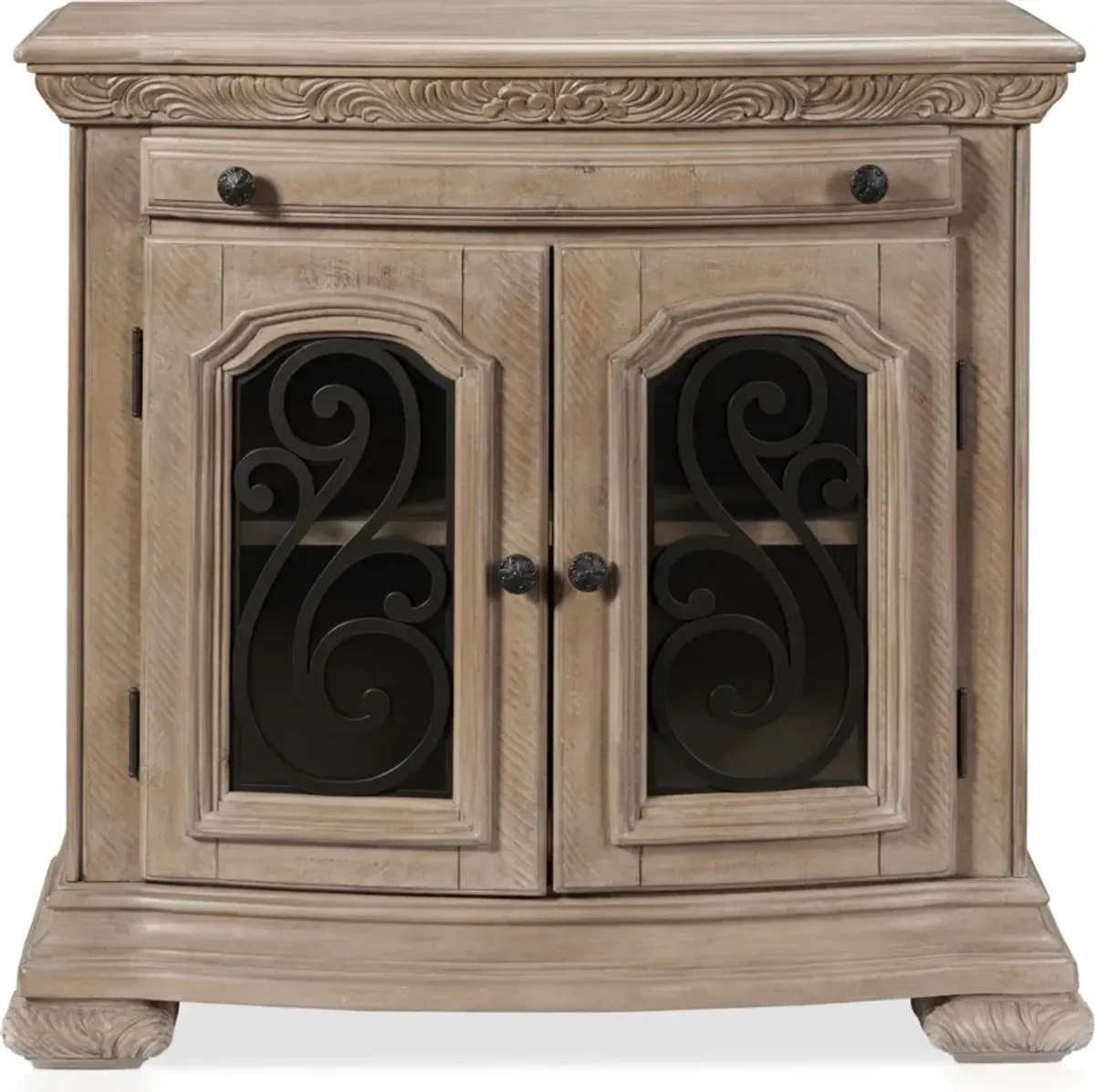 Tuscany Door Nightstand with USB Charging - Taupe