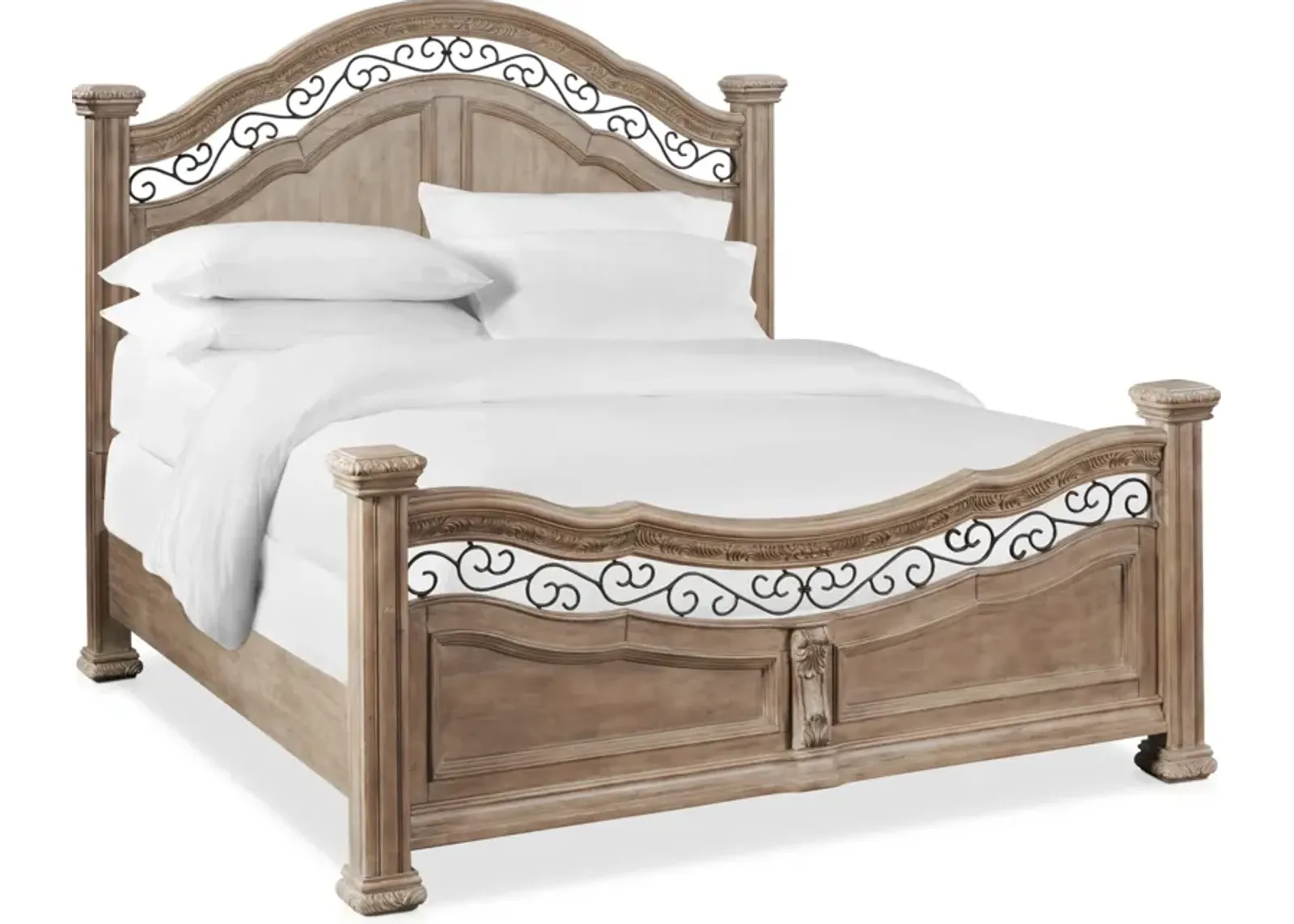 Tuscany King Panel Bed - Taupe