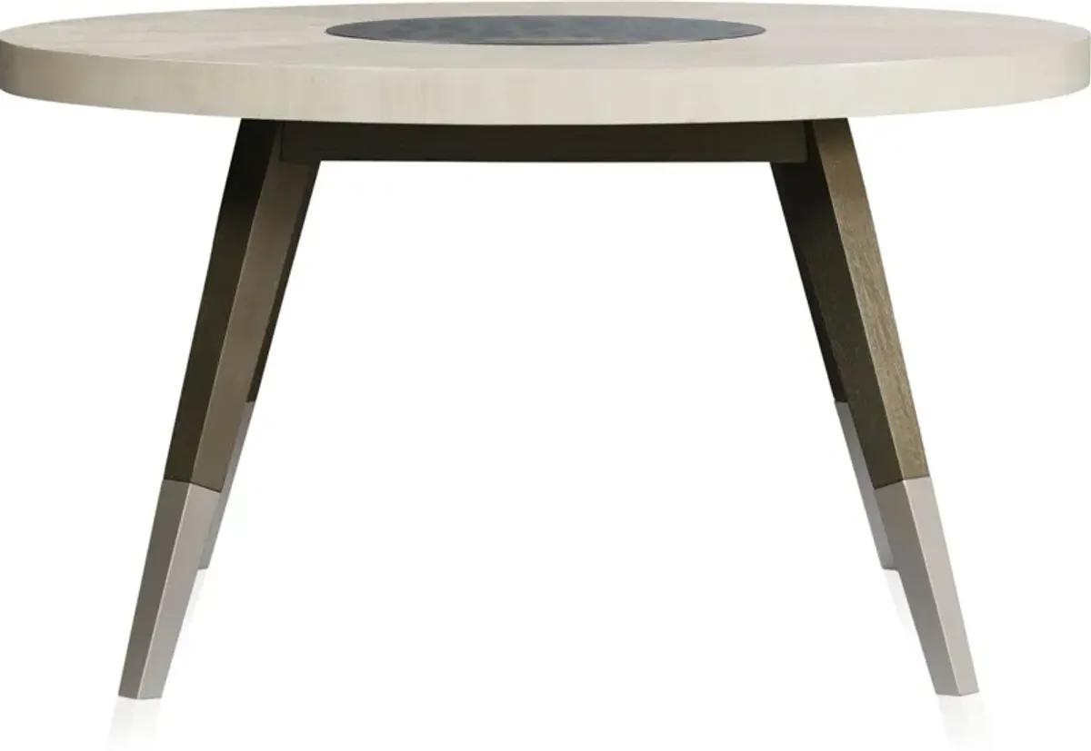 Olivia Round Dining Table and 4 Chairs- Pearl