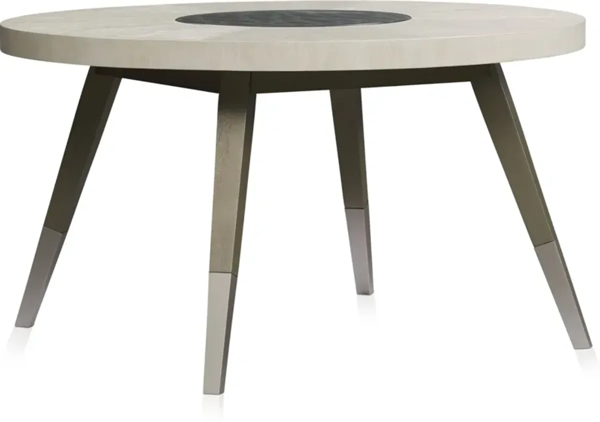 Olivia Round Dining Table and 4 Chairs- Pearl