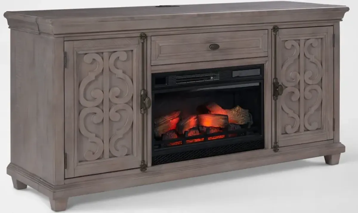 Charthouse 69" Fireplace TV Stand - Gray