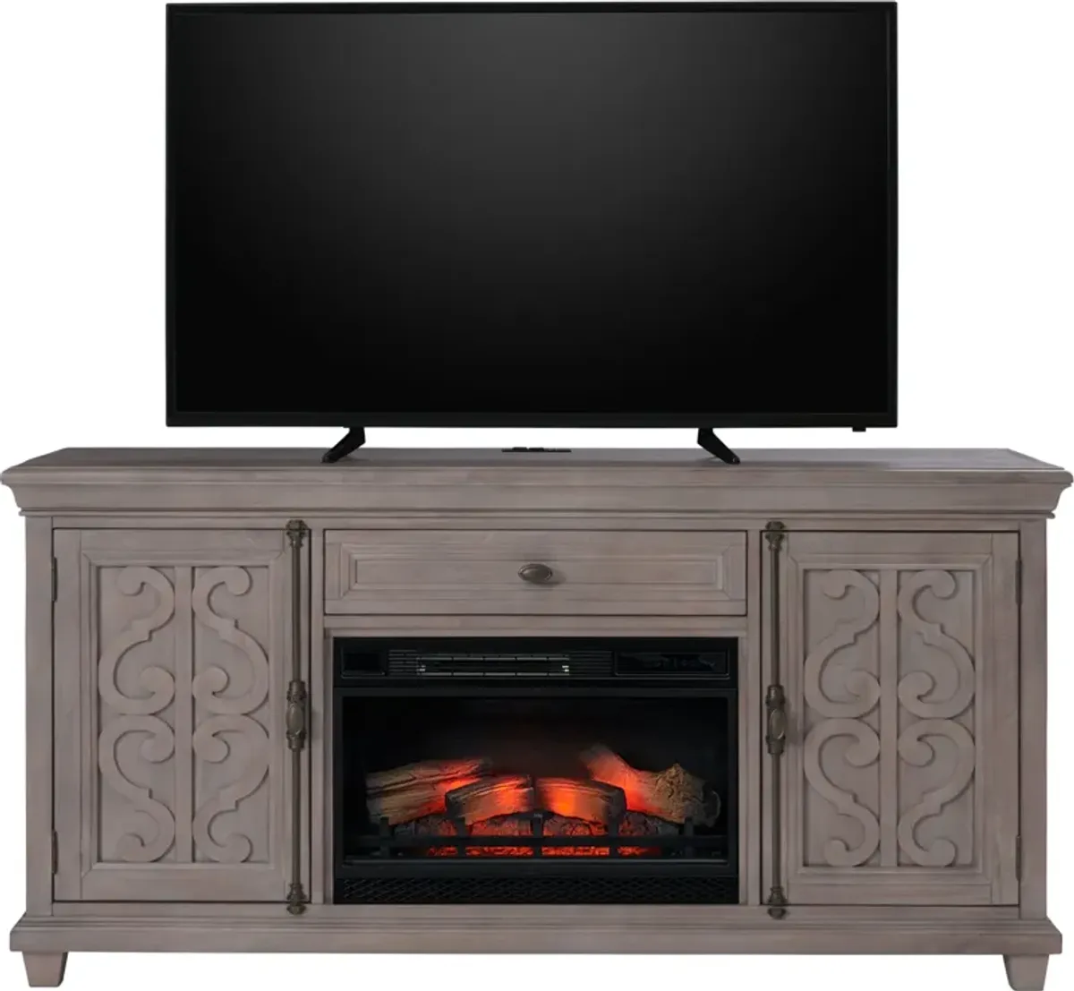 Charthouse 69" Fireplace TV Stand - Gray