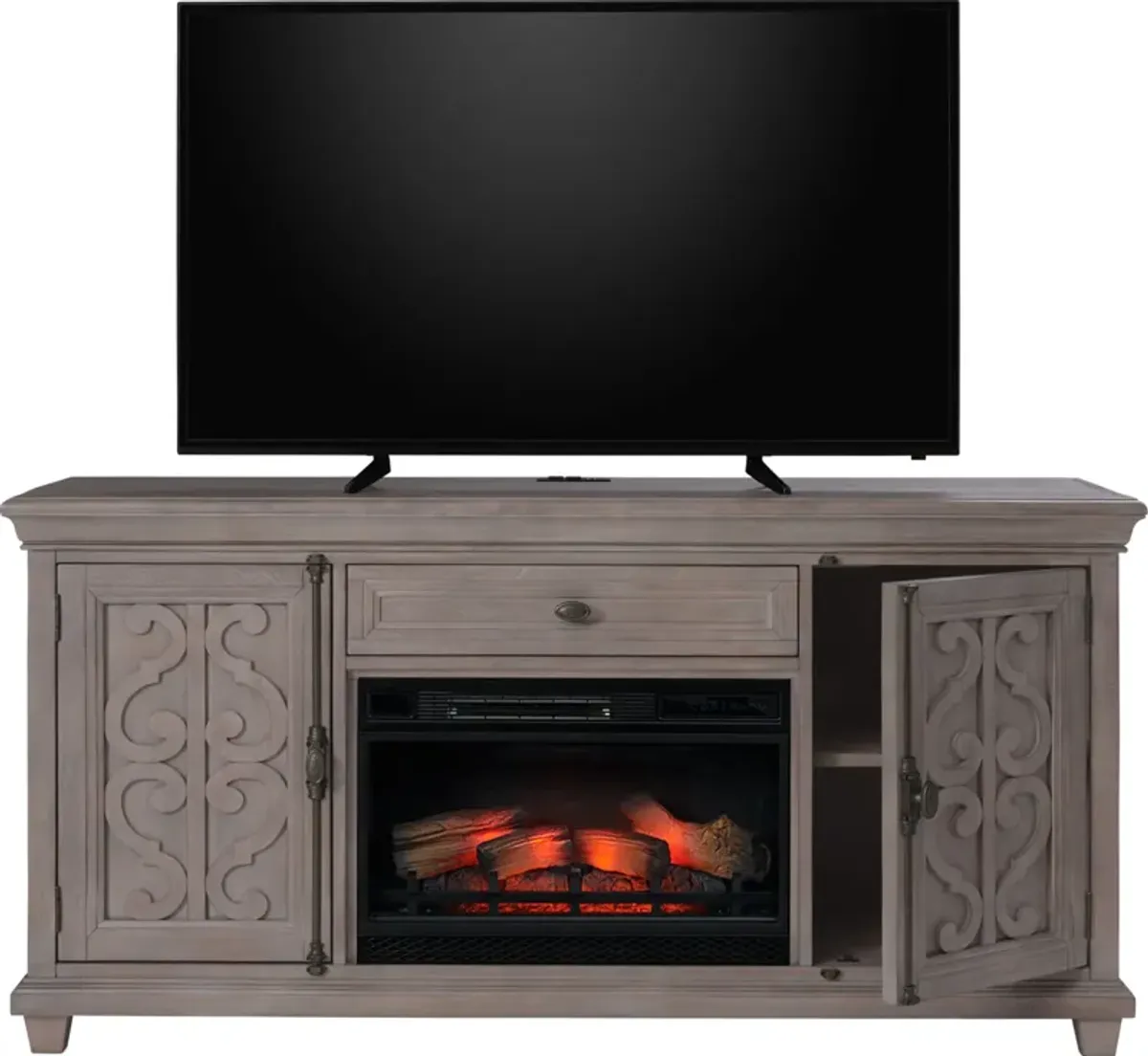 Charthouse 69" Fireplace TV Stand - Gray