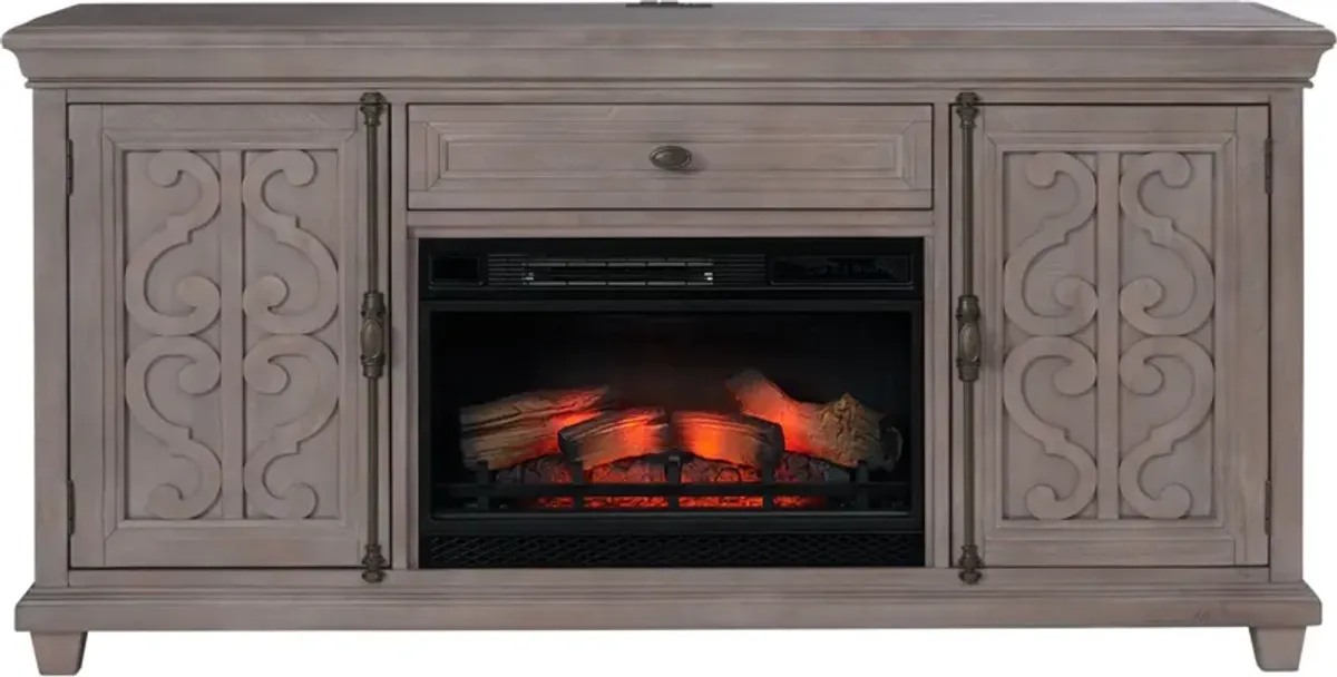 Charthouse 69" Fireplace TV Stand - Gray