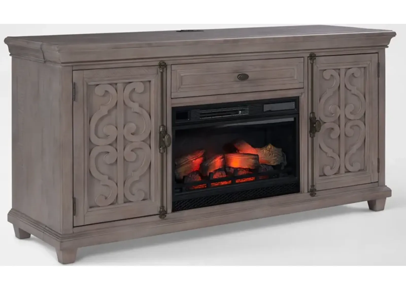 Charthouse 69" Fireplace TV Stand - Gray