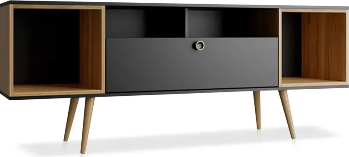 Belgrade 63" TV Stand - Black/Cinnamon