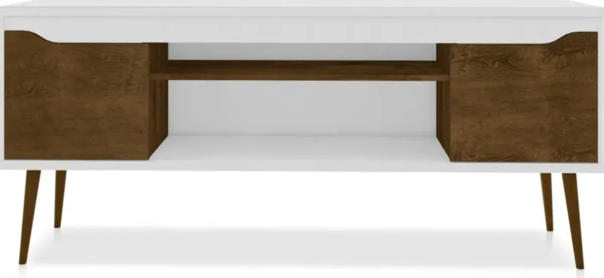 Columbia 63" TV Stand - White/Brown