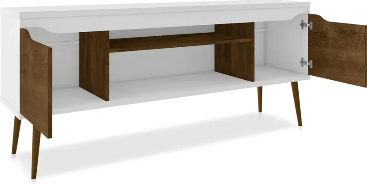 Columbia 63" TV Stand - White/Brown