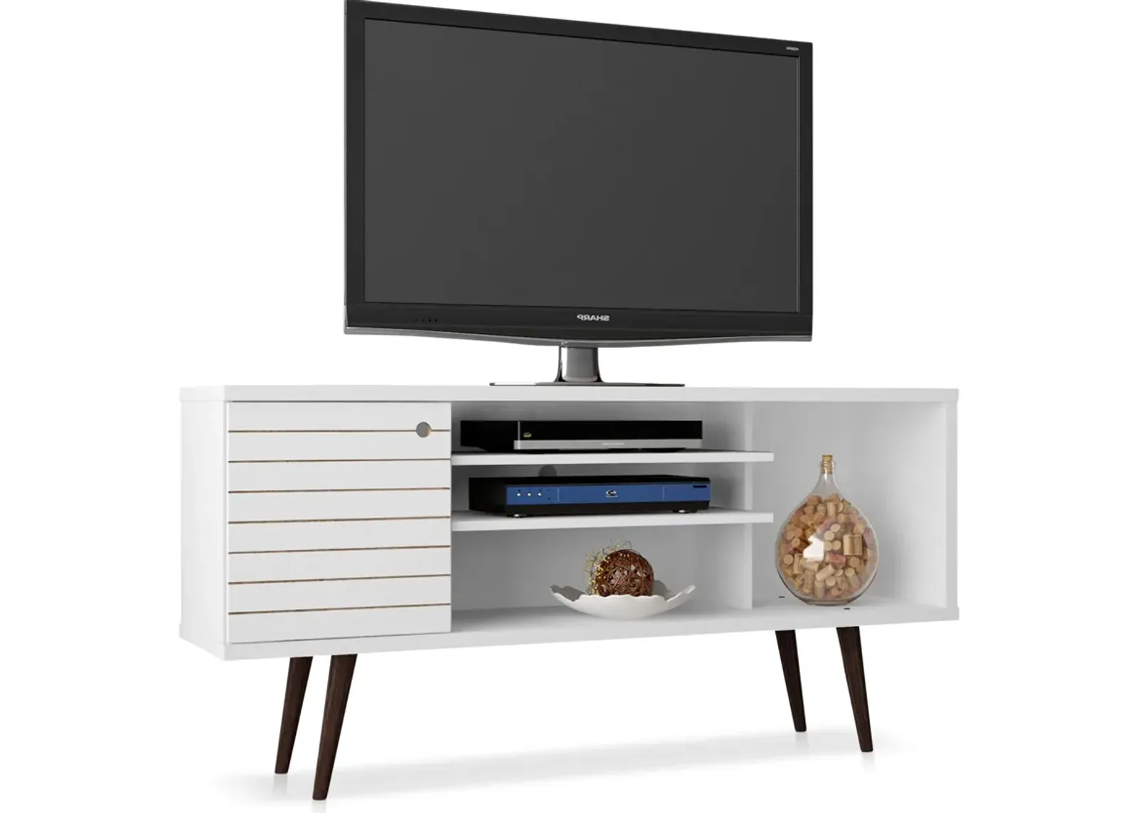 Webb 53" Mid-Century TV Stand - White