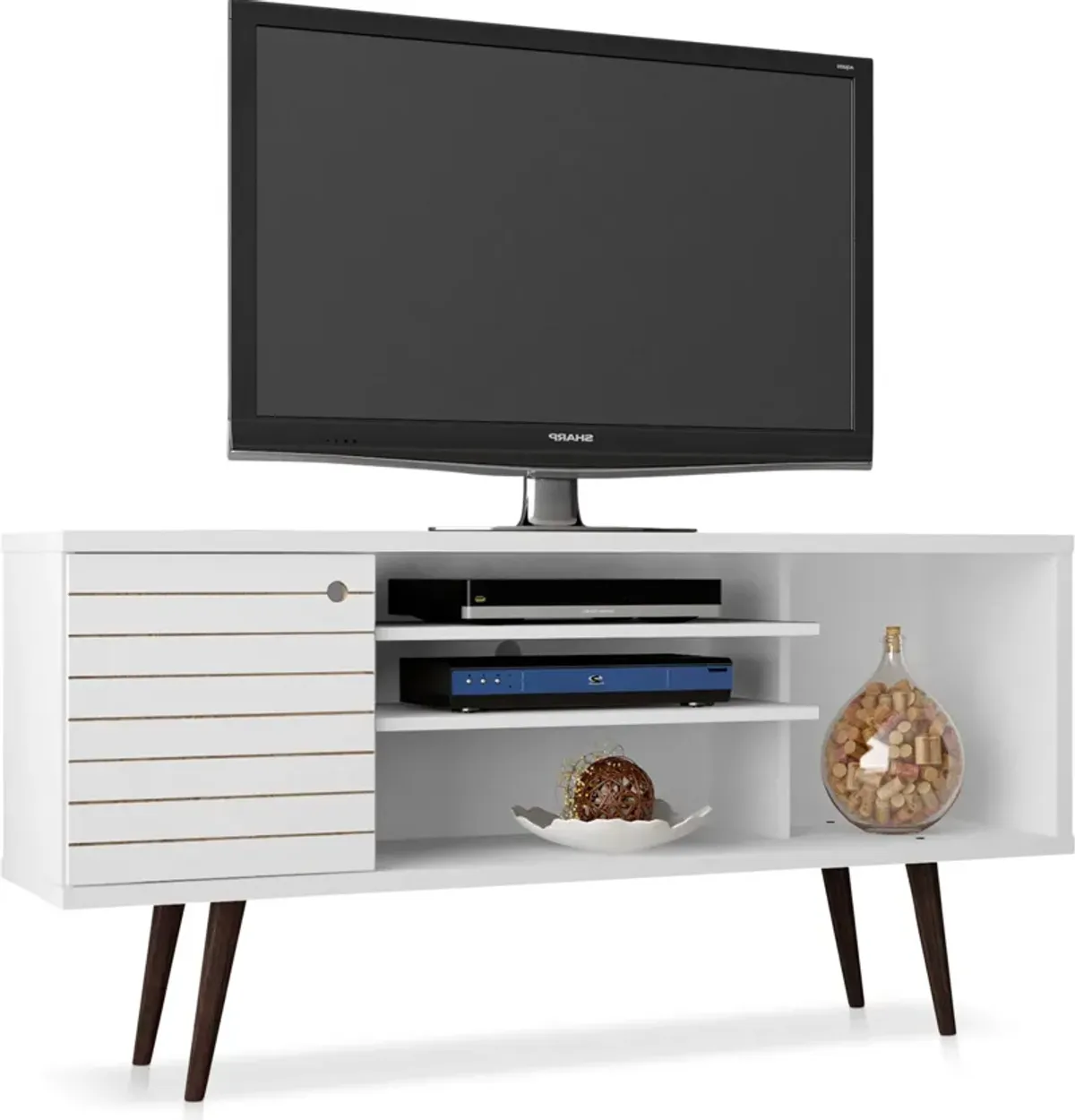 Webb 53" Mid-Century TV Stand - White