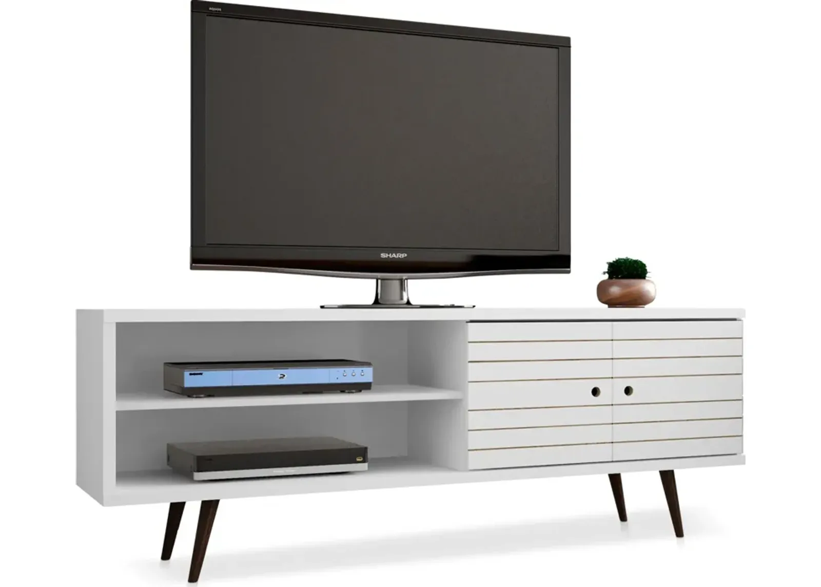 Webb 63" Mid-Century TV Stand - White