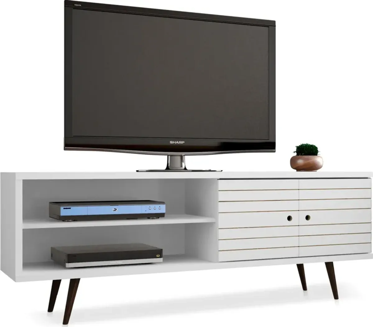 Webb 63" Mid-Century TV Stand - White