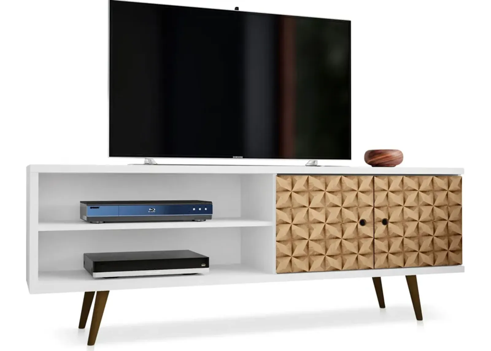 Webb 63" TV Stand - White/3D Print