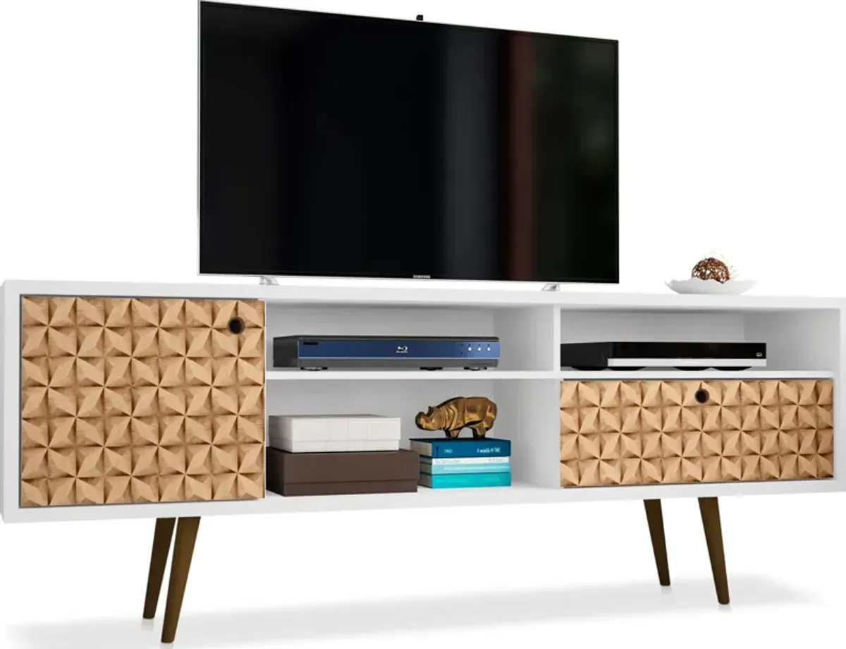 Webb 71" TV Stand - White/3D Print