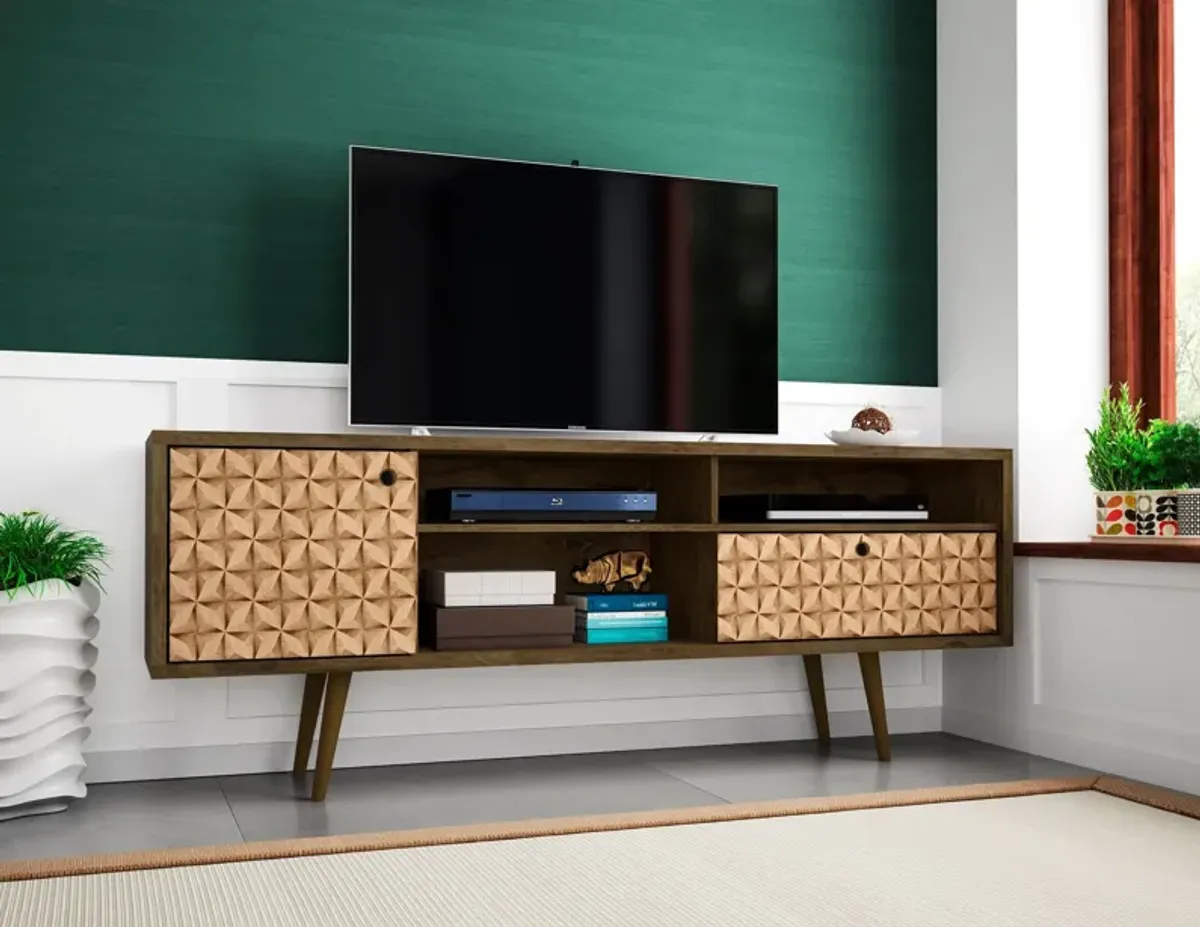 Webb 71" TV Stand - Brown/3D Print