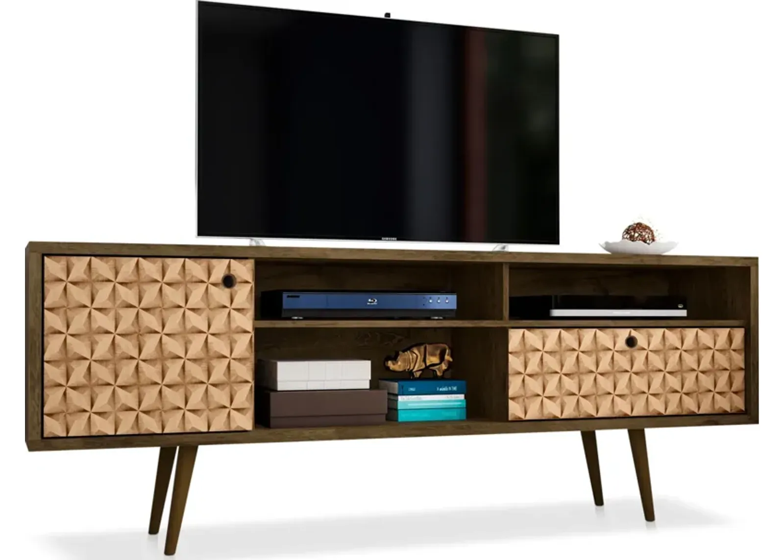 Webb 71" TV Stand - Brown/3D Print