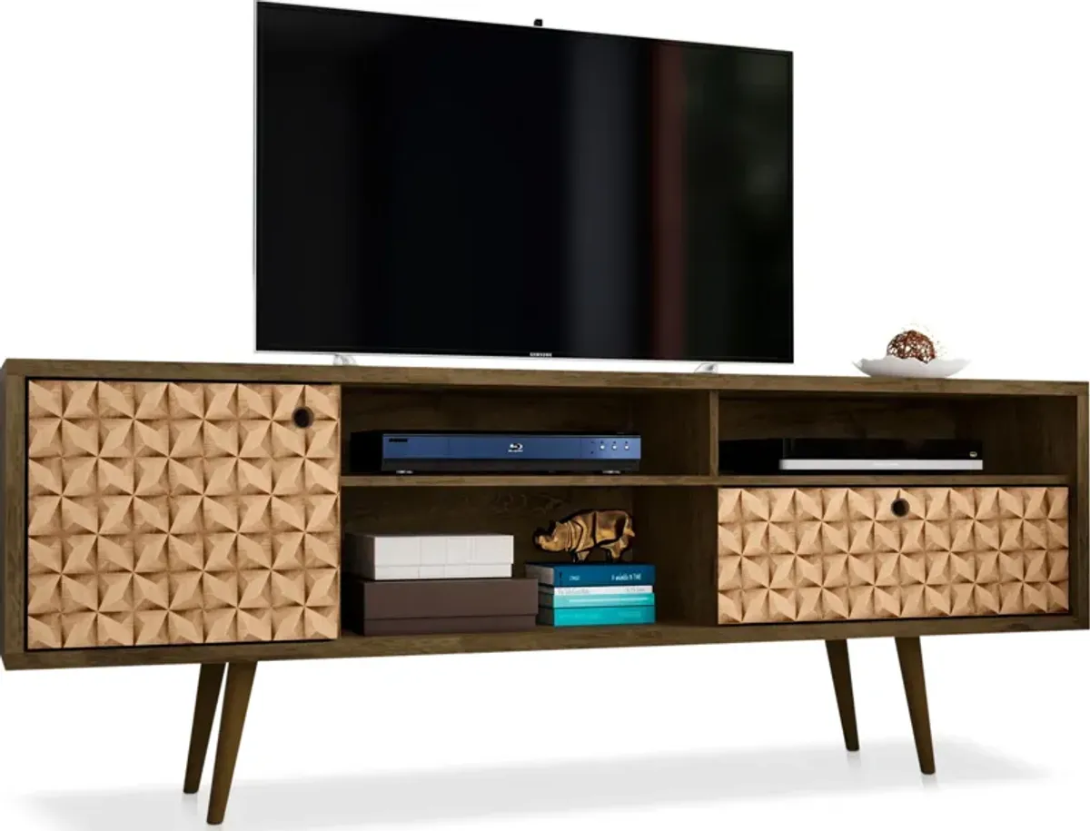 Webb 71" TV Stand - Brown/3D Print