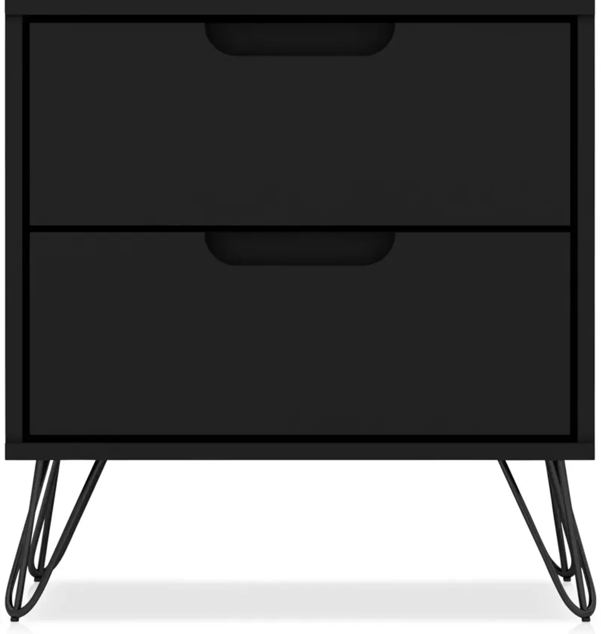 Harvard 2 Drawer Nightstand - Black