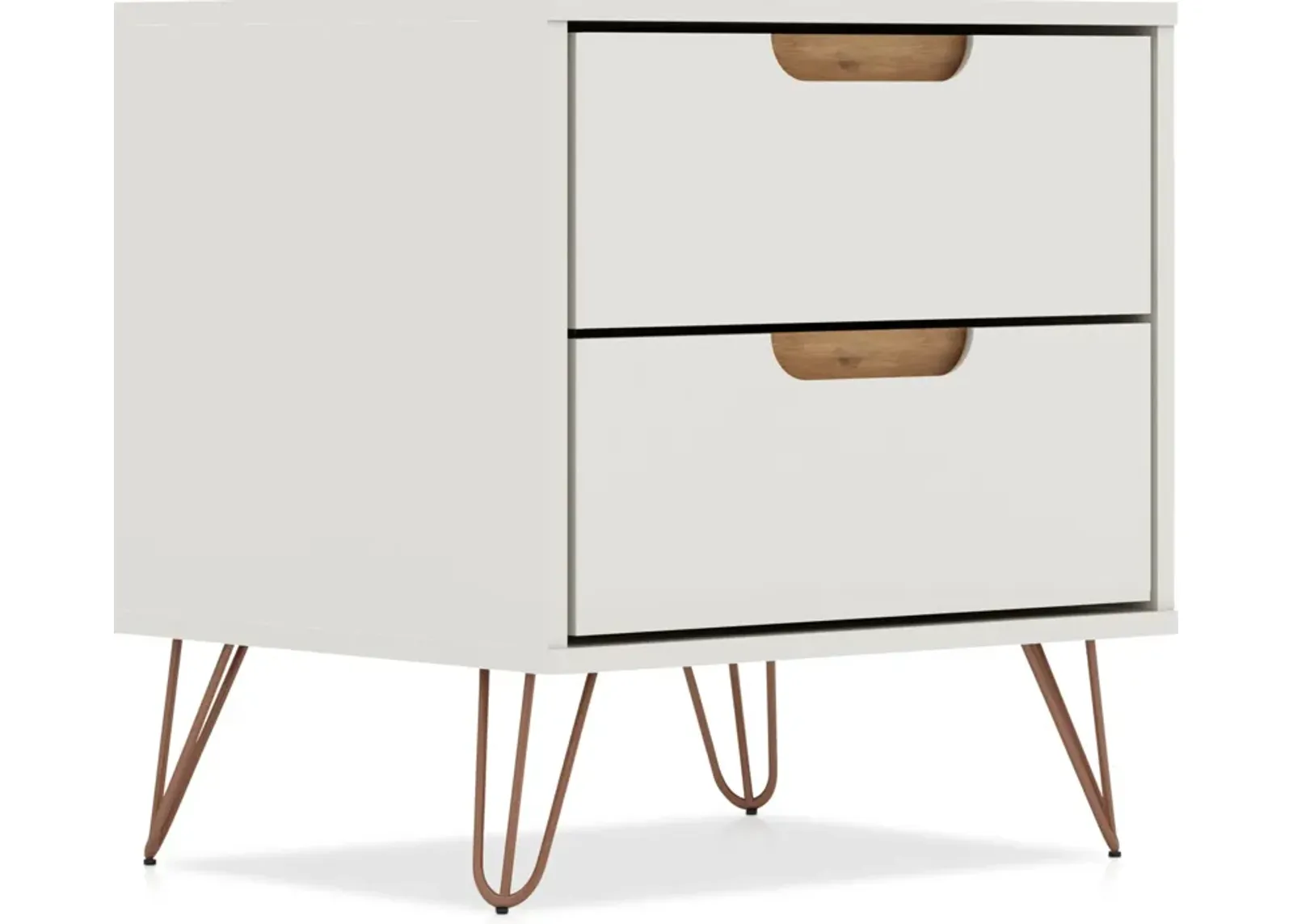 Harvard 2 Drawer Nightstand - Off-White/Natural