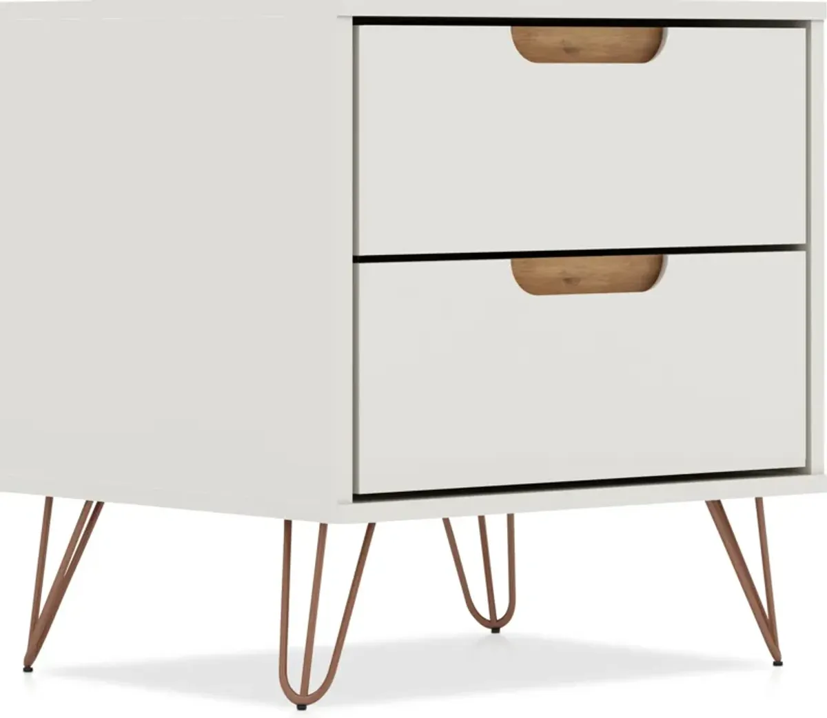 Harvard 2 Drawer Nightstand - Off-White/Natural