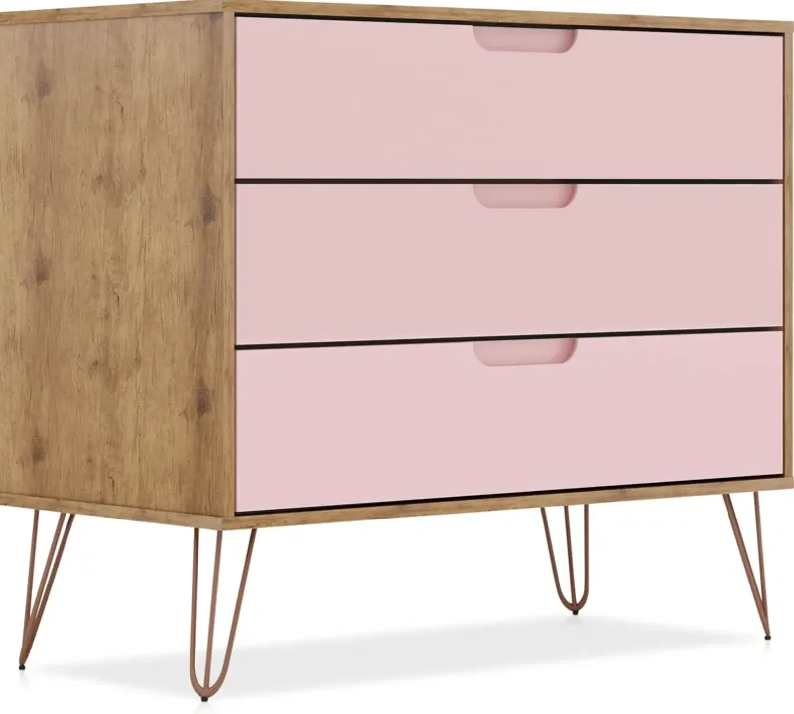 Harvard 3 Drawer Dresser - Natural/Rose