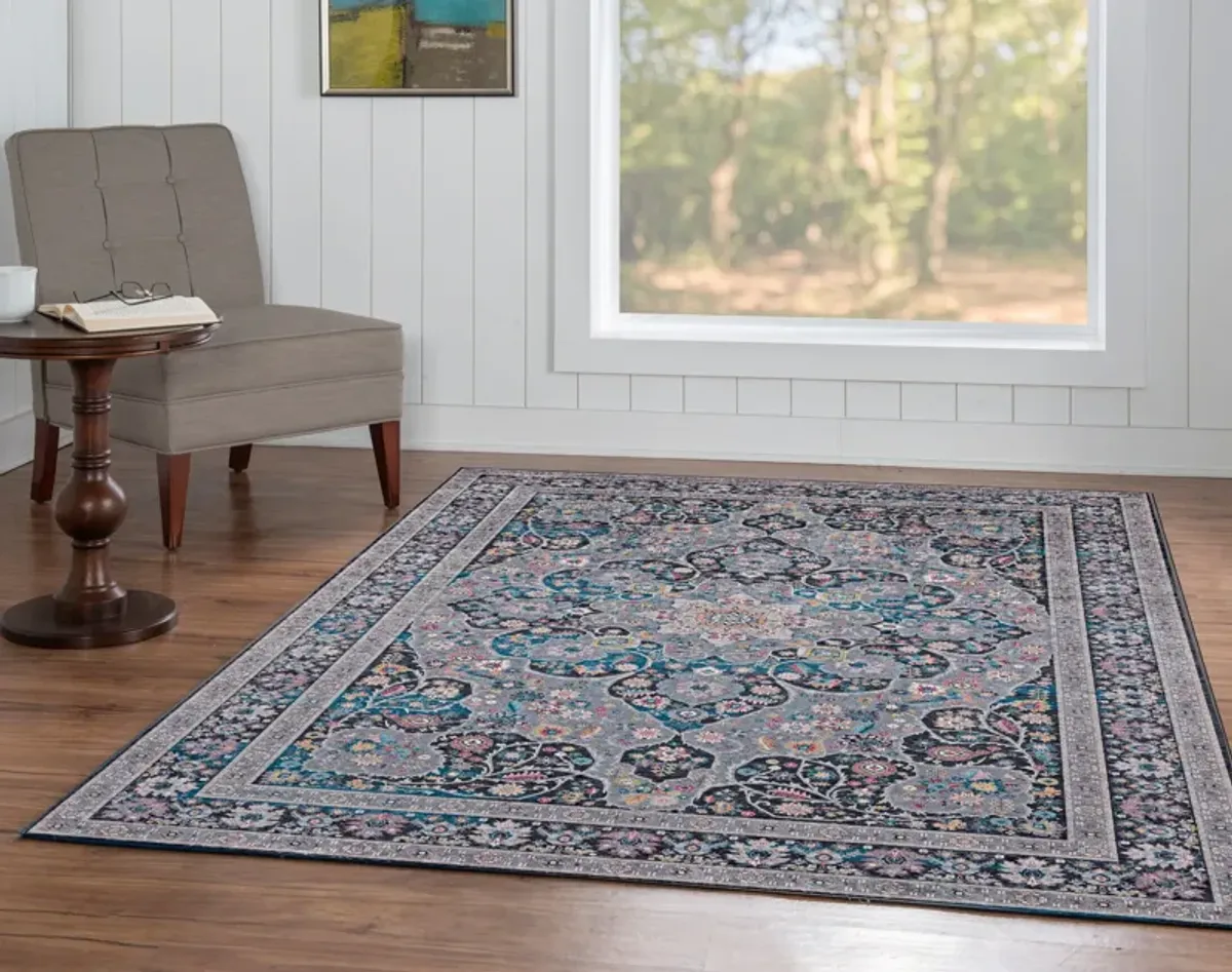 Devi 5 X 7 Area Rug - Gray/Teal