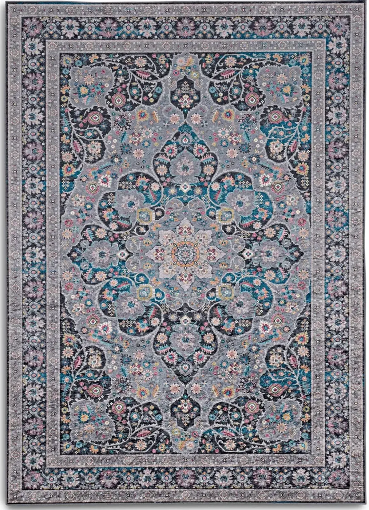 Devi 5 X 7 Area Rug - Gray/Teal