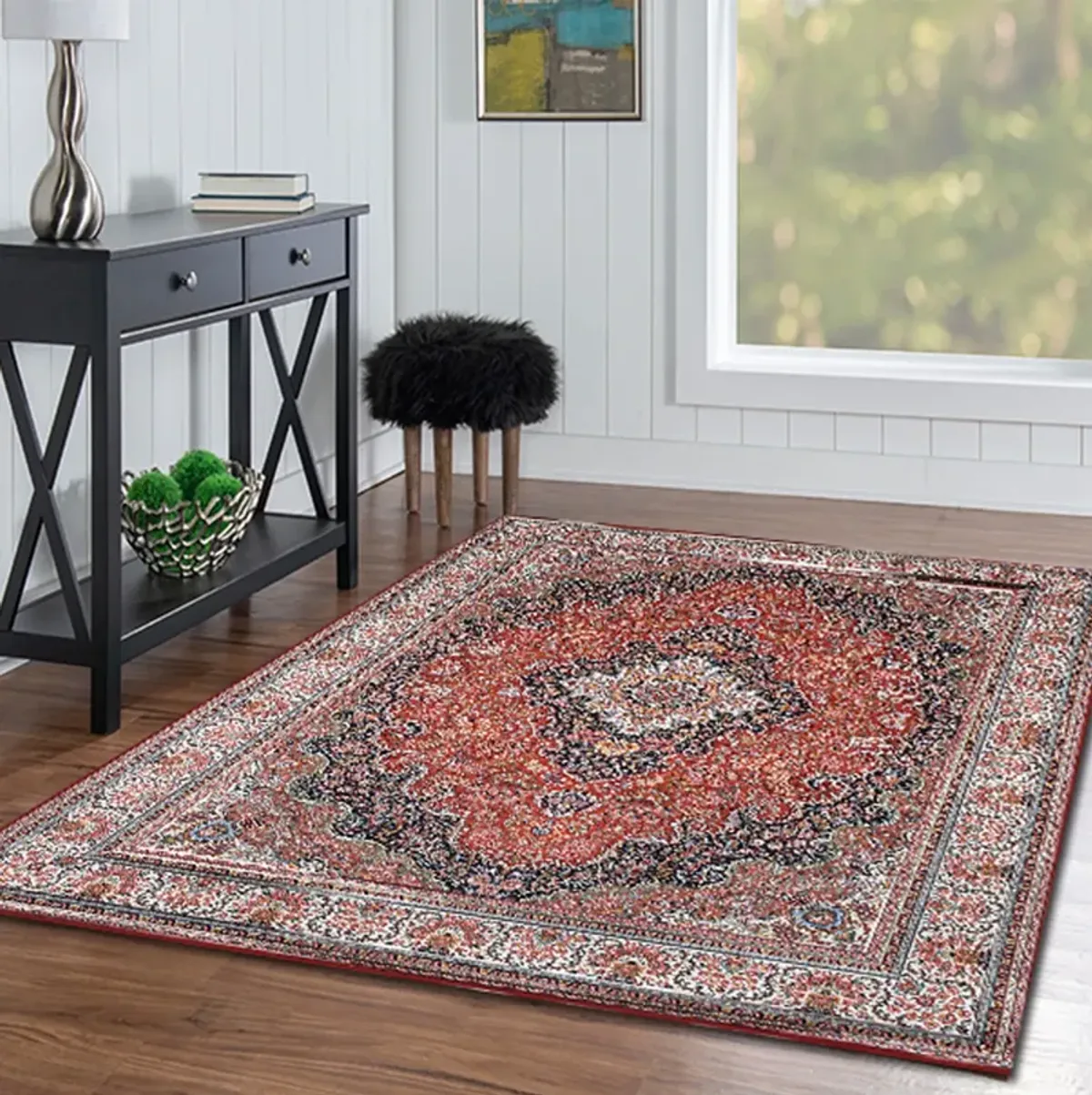 Salado 5 X 7 Area Rug - Red/Ivory