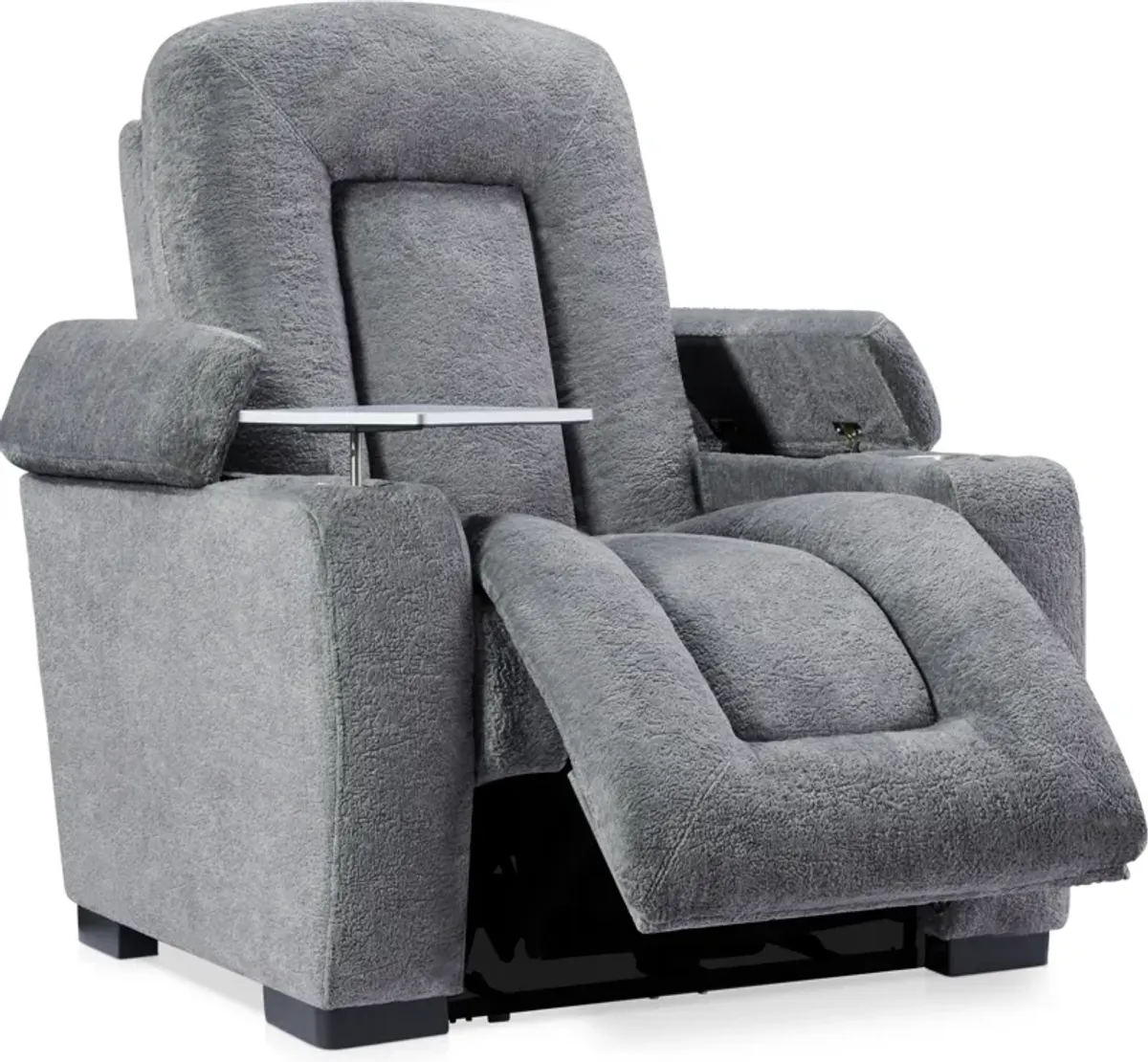 Rory Dual-Power Recliner - Charcoal