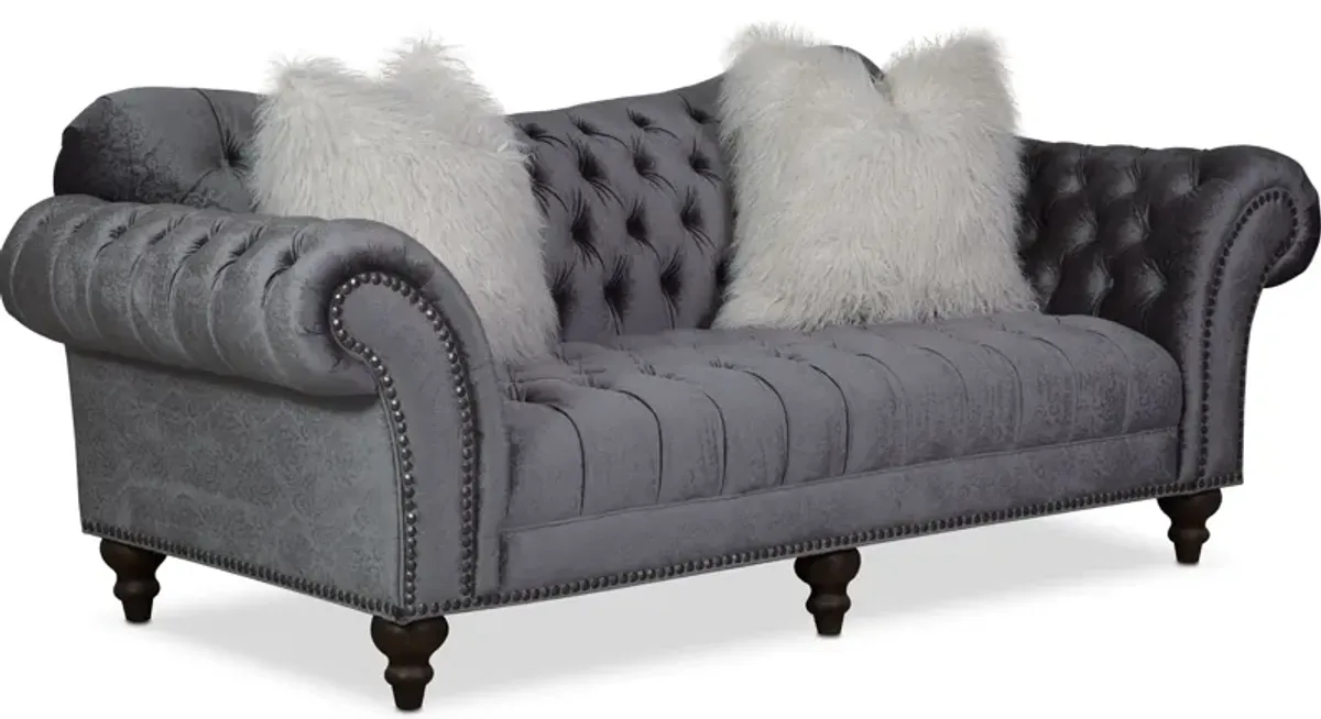 Brittney Sofa and Loveseat Set - Charcoal