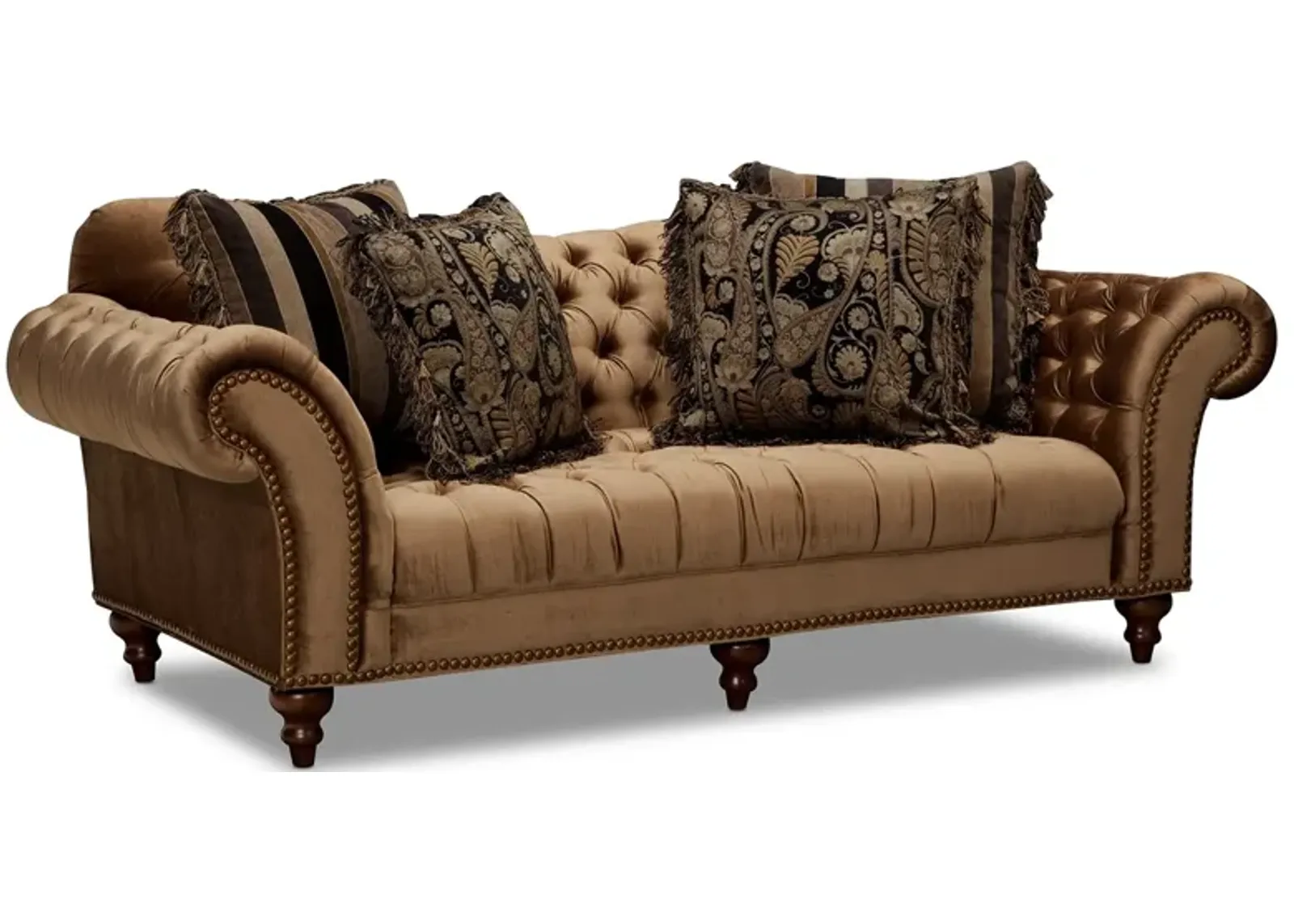 Brittney Sofa and Chaise Set - Bronze