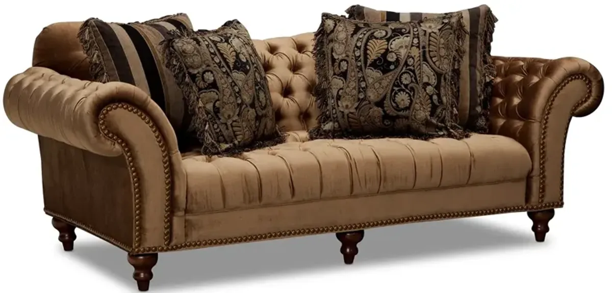 Brittney Sofa and Chaise Set - Bronze