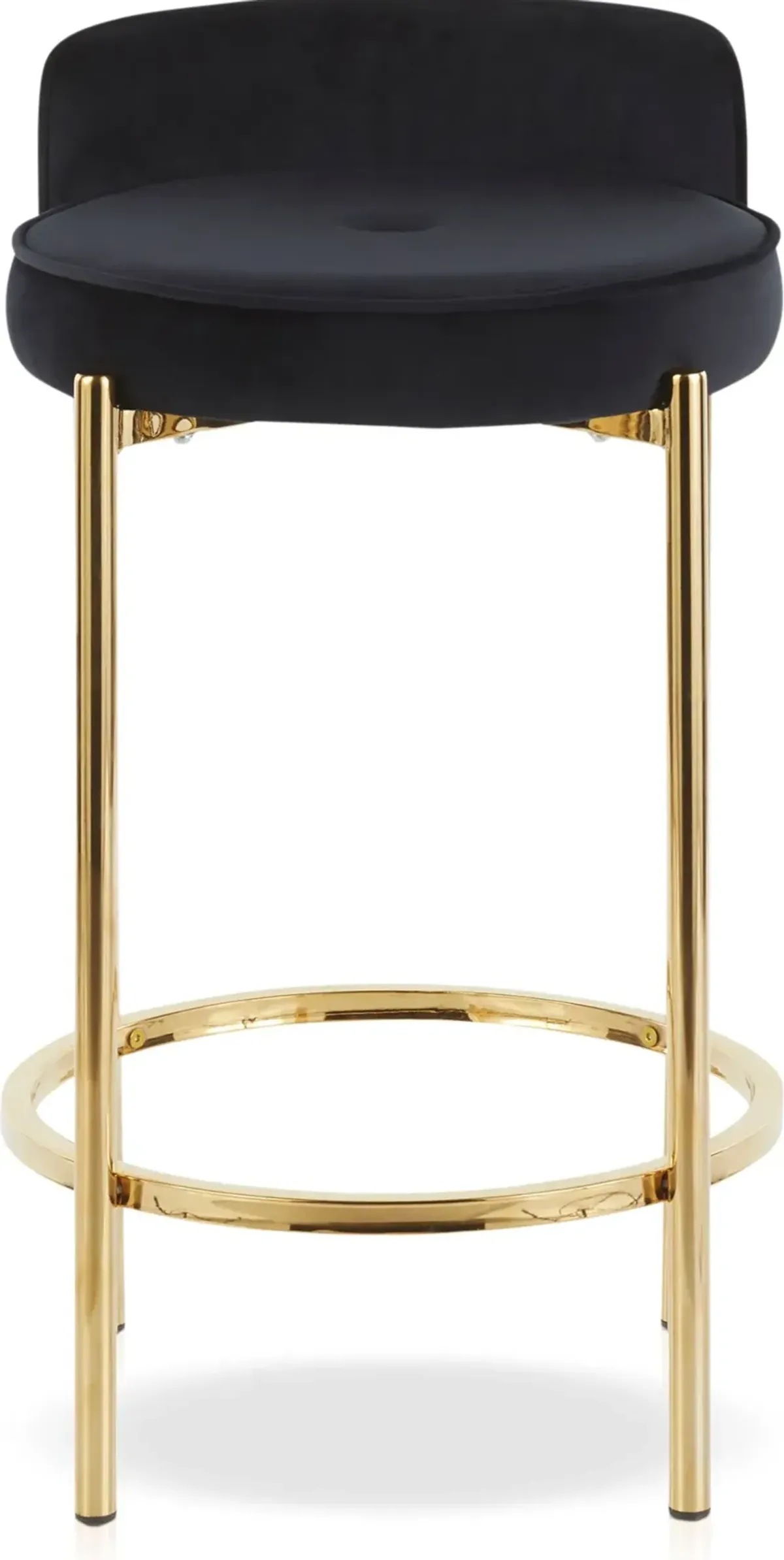 Rosen Set 2 Counter-Height Stools - Black Velvet