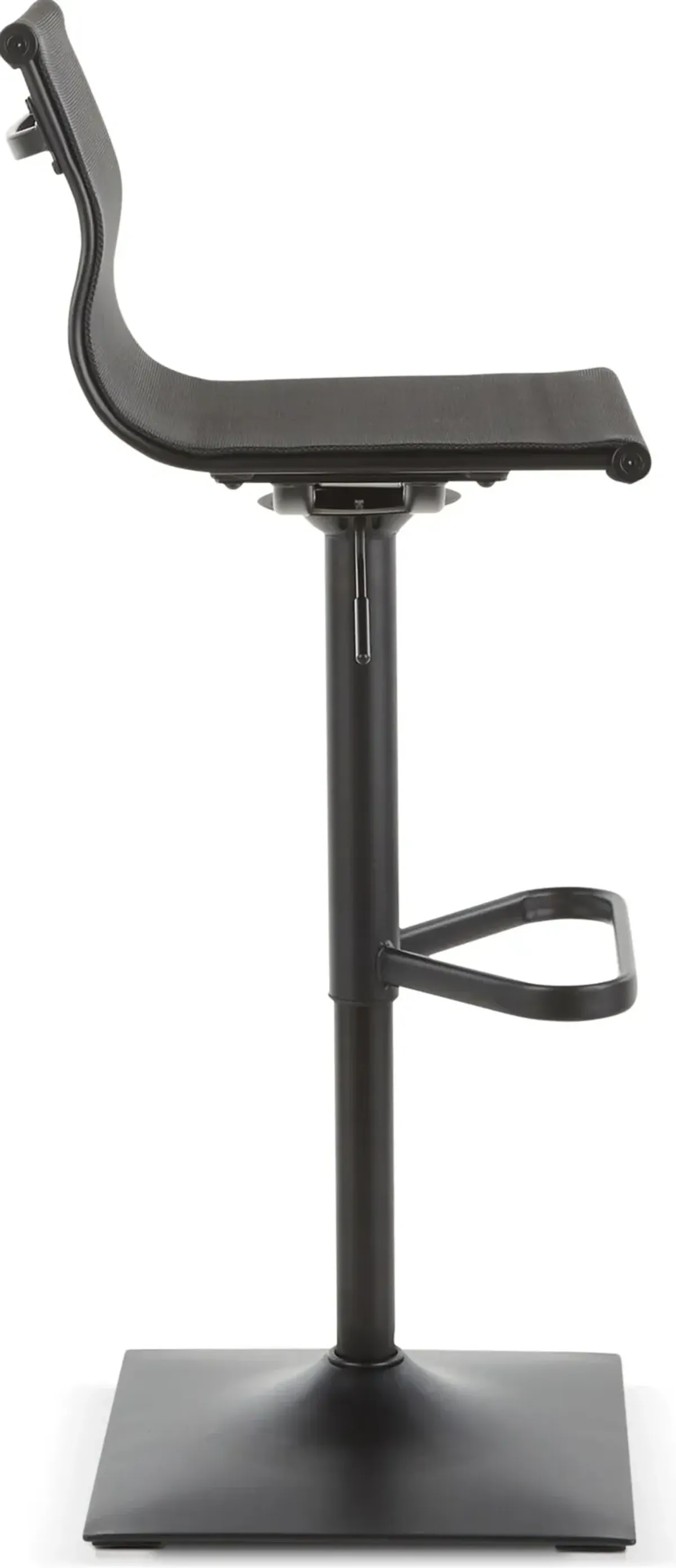 Bergen Adjustable Swivel Bar Stool - Black/Black