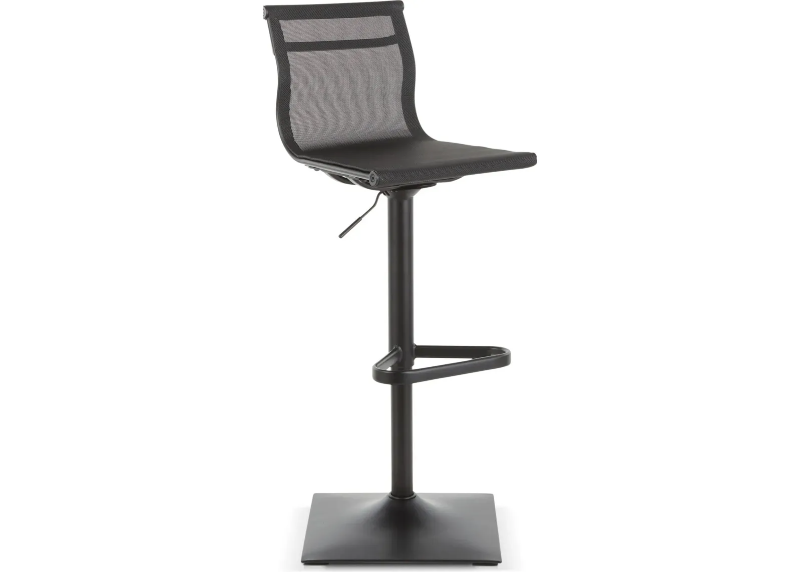 Bergen Adjustable Swivel Bar Stool - Black/Black