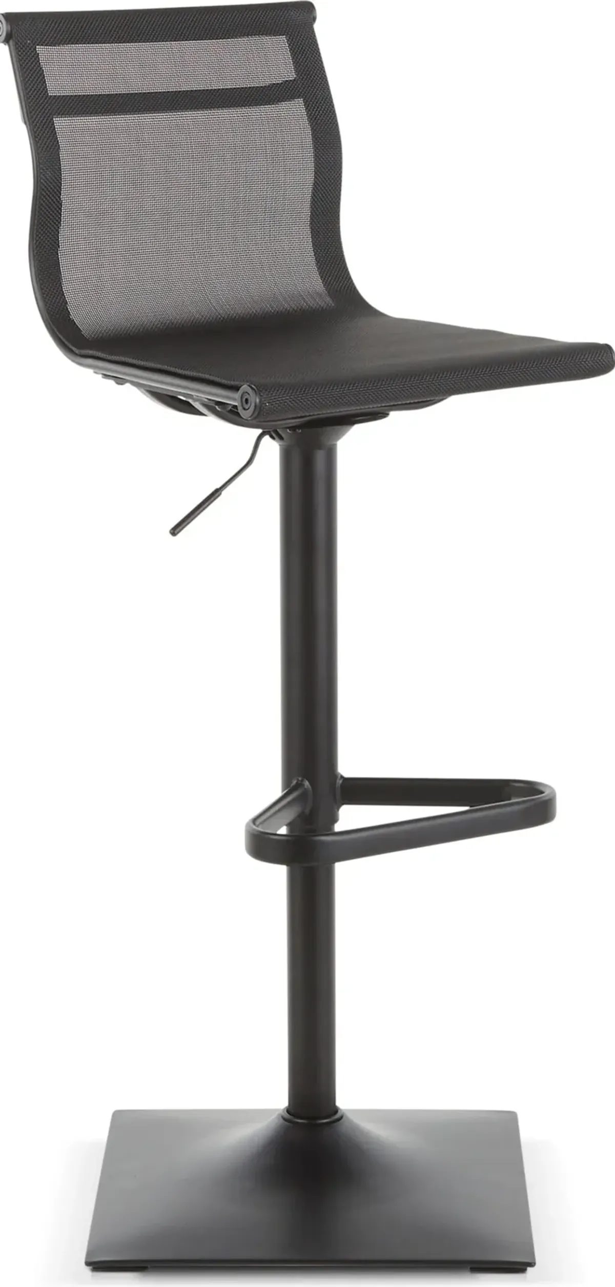 Bergen Adjustable Swivel Bar Stool - Black/Black