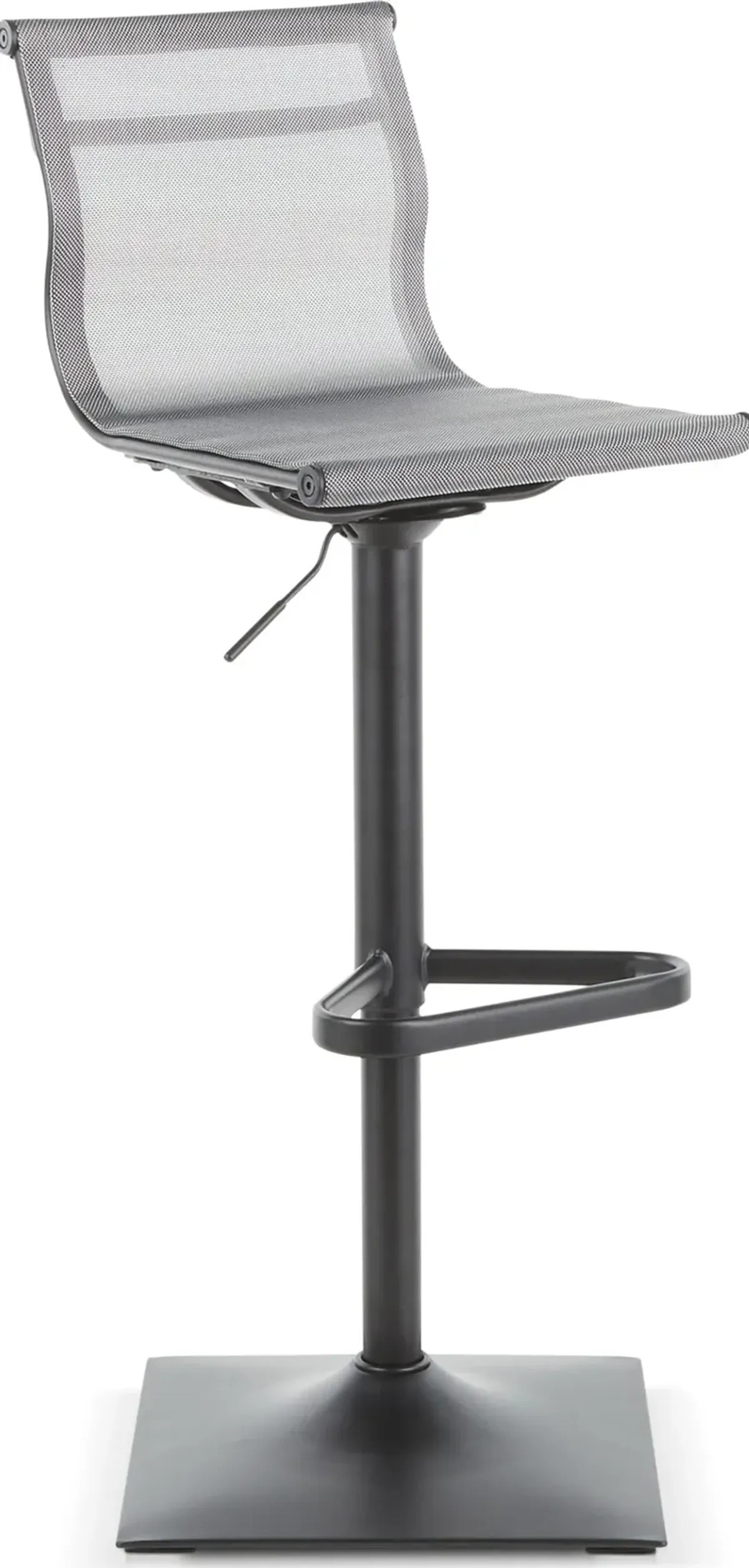 Bergen Adjustable Swivel Bar Stool - Black/Silver