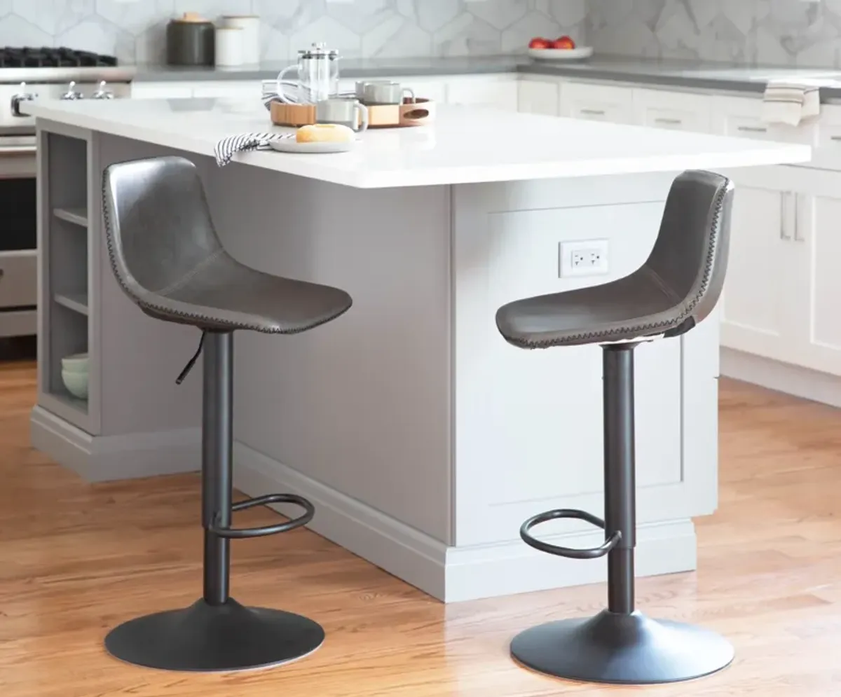 Gale Set of 2 Adjustable Bar Stools - Black