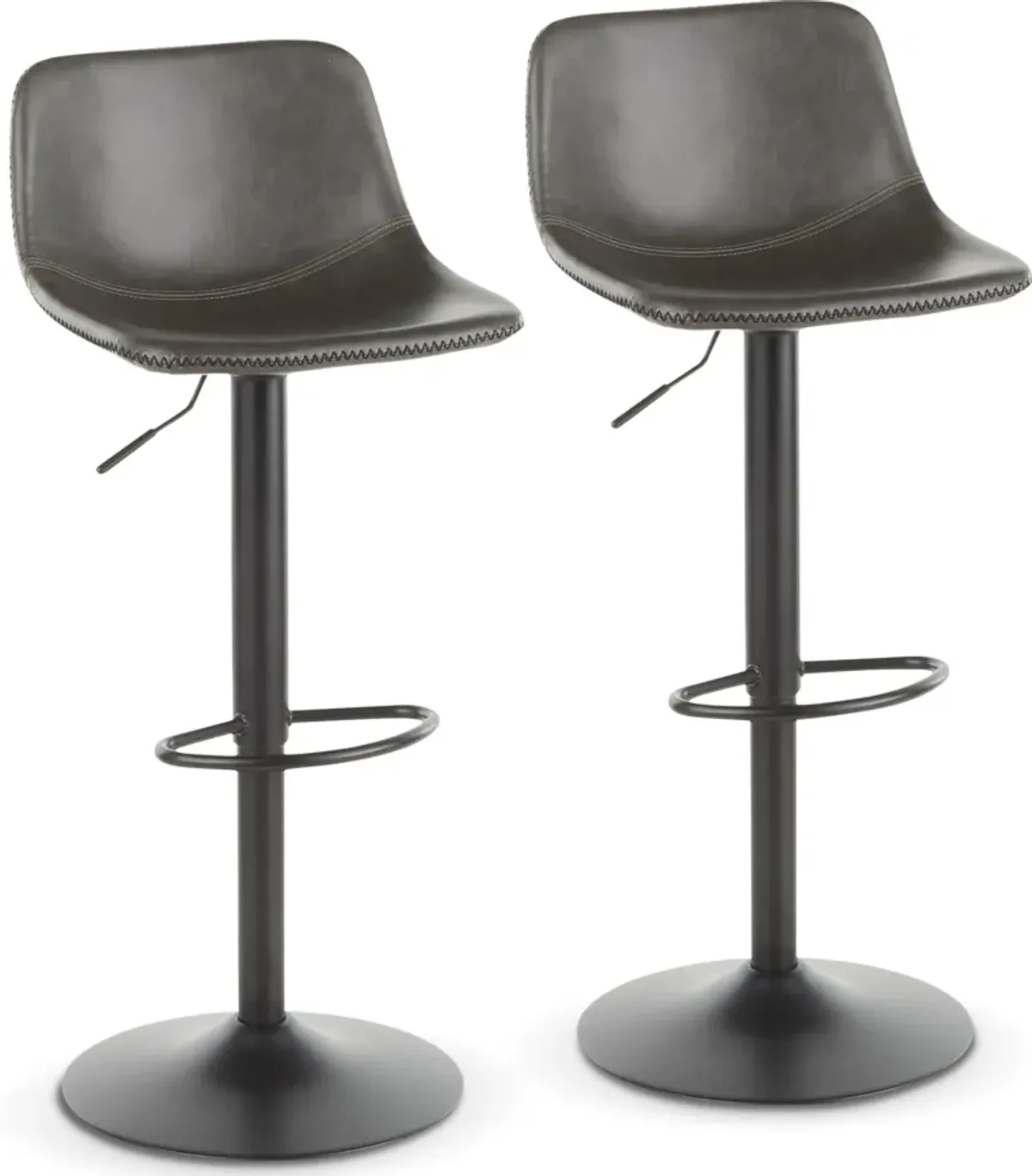 Gale Set of 2 Adjustable Bar Stools - Black