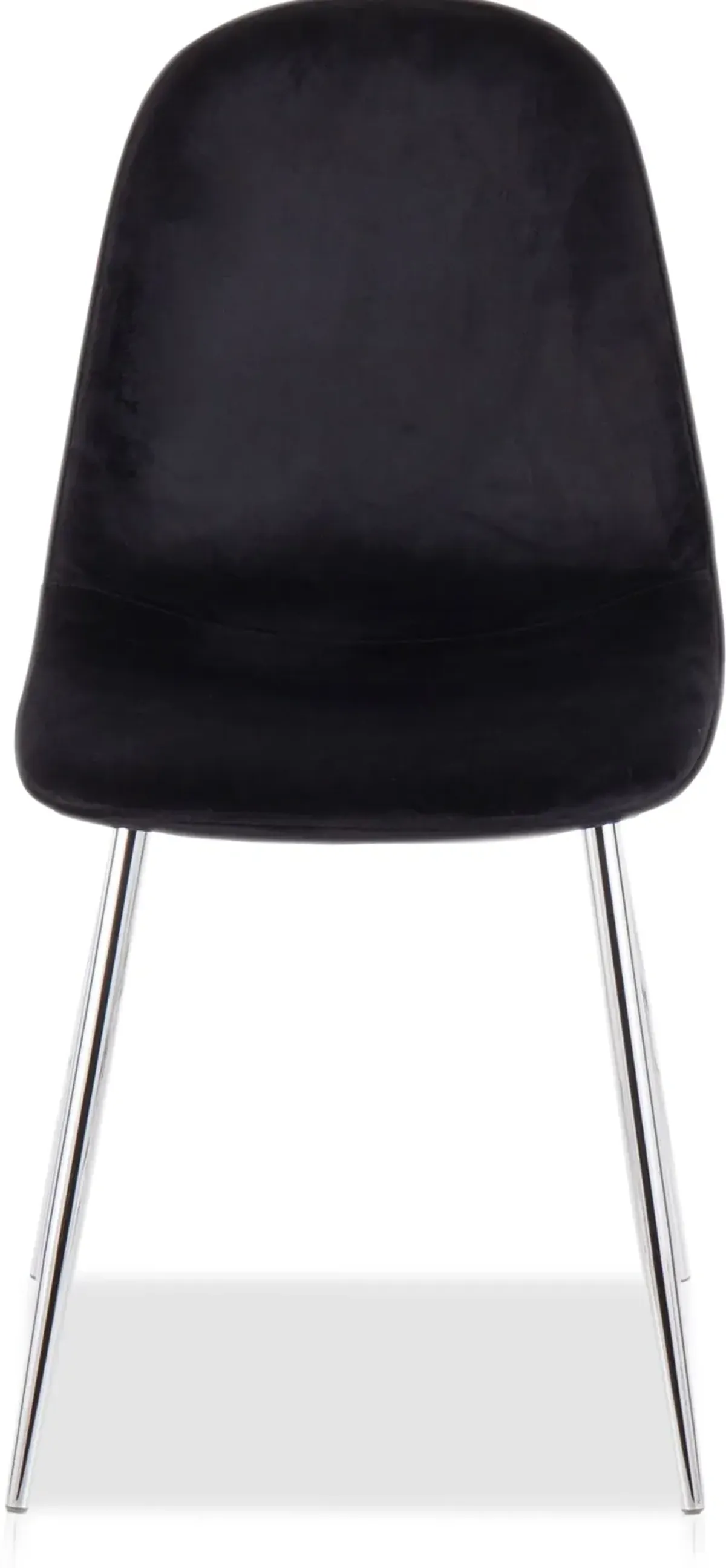 Penny Set of 2 Dining Chairs - Chrome/Black Velvet