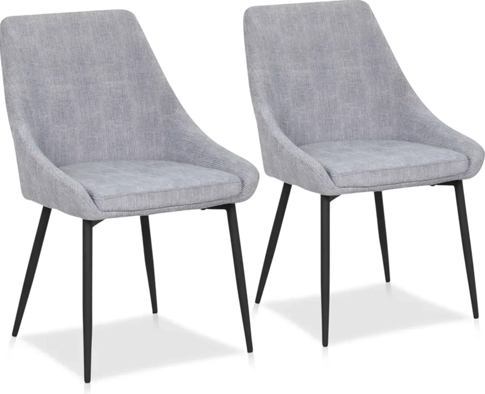 Fraser Set of 2 Dining Chairs - Gray Corduroy