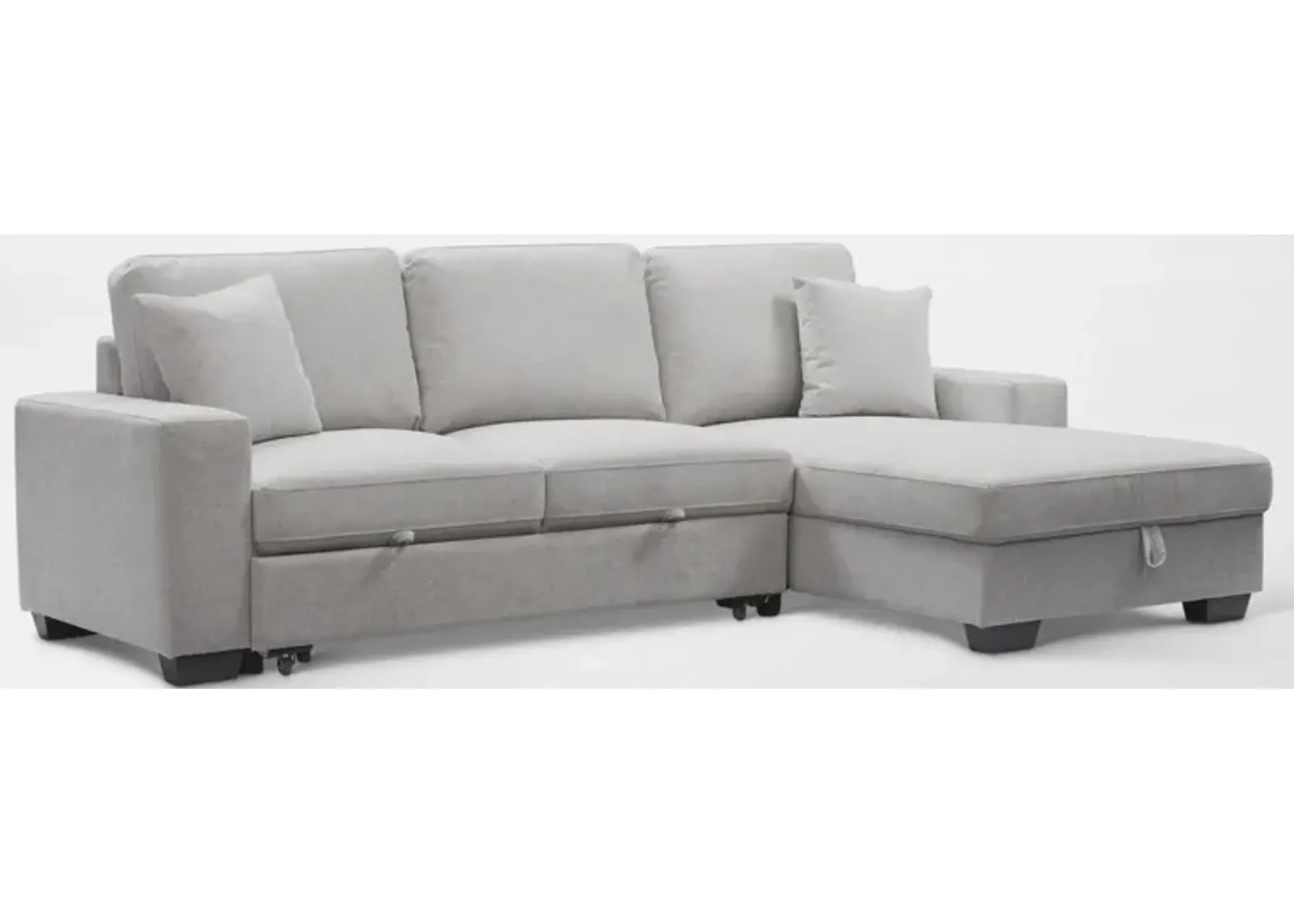 Milo 2-Piece Sleeper Sectional with Right-Facing Chaise - Light Gray