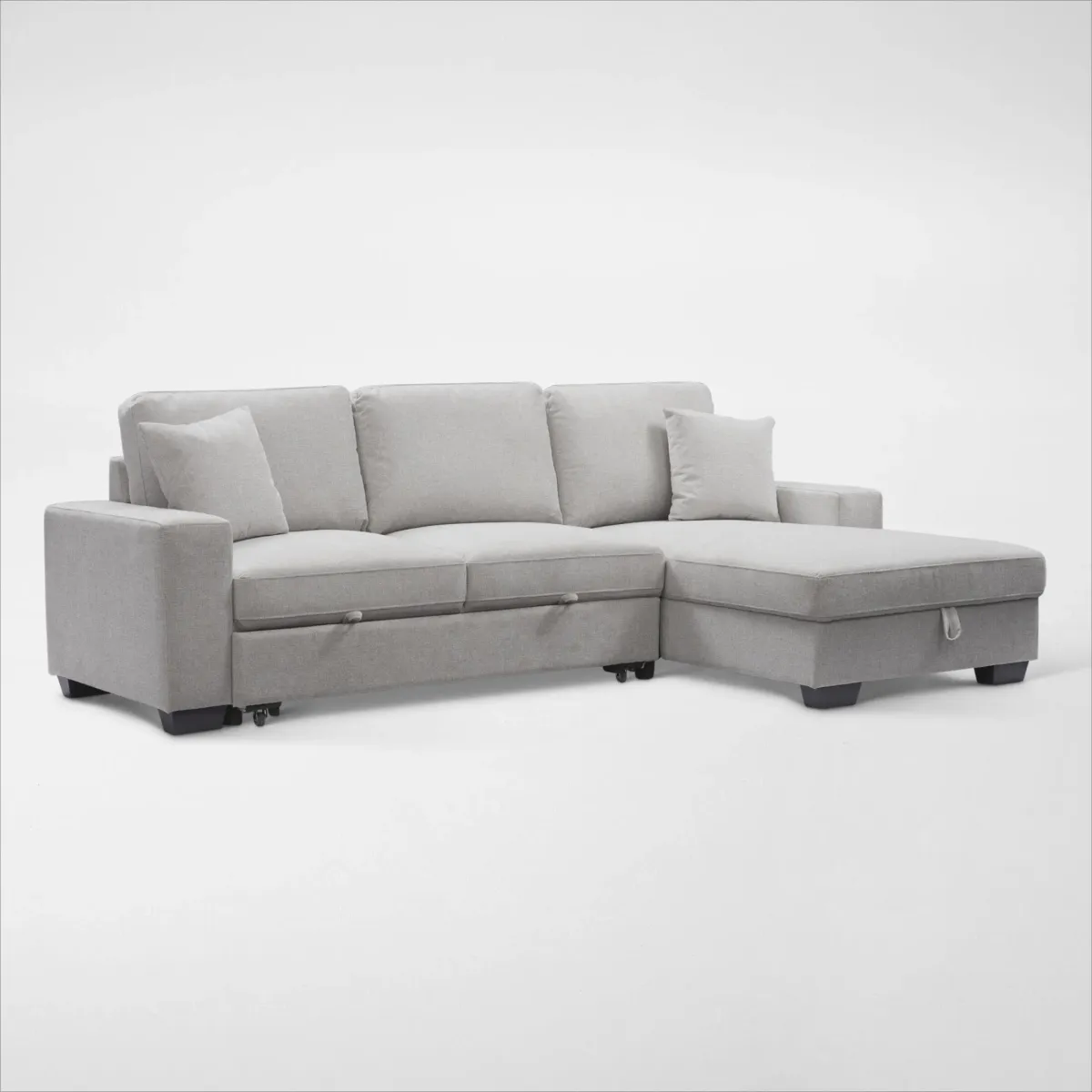 Milo 2-Piece Sleeper Sectional with Right-Facing Chaise - Light Gray