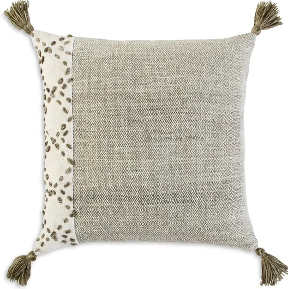 Adrift Indoor/Outdoor Pillow - Ivory/Taupe