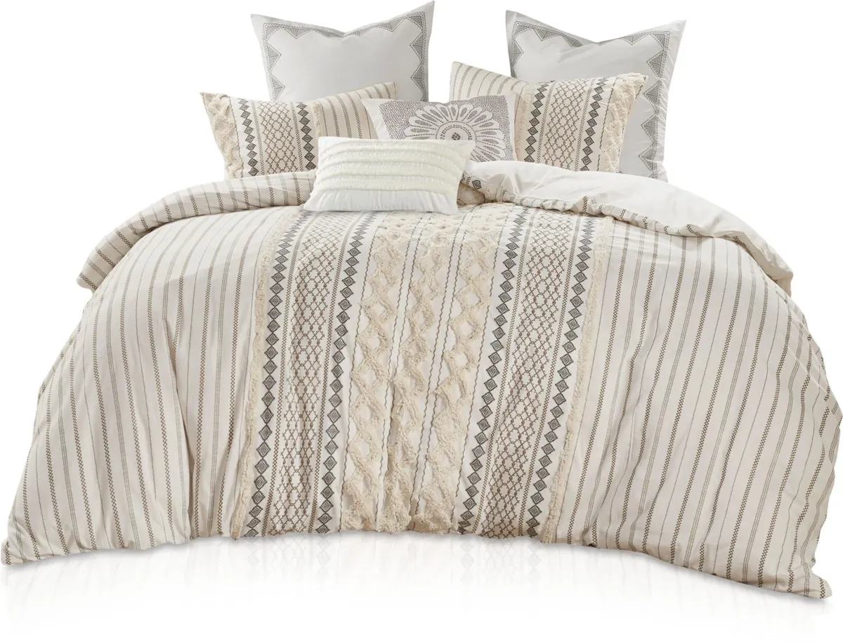 Amari Full/Queen Comforter Set - Ivory