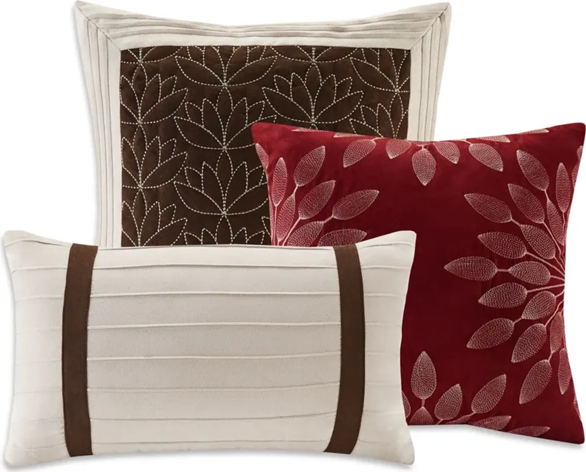 Louise Queen Comforter Set - Red