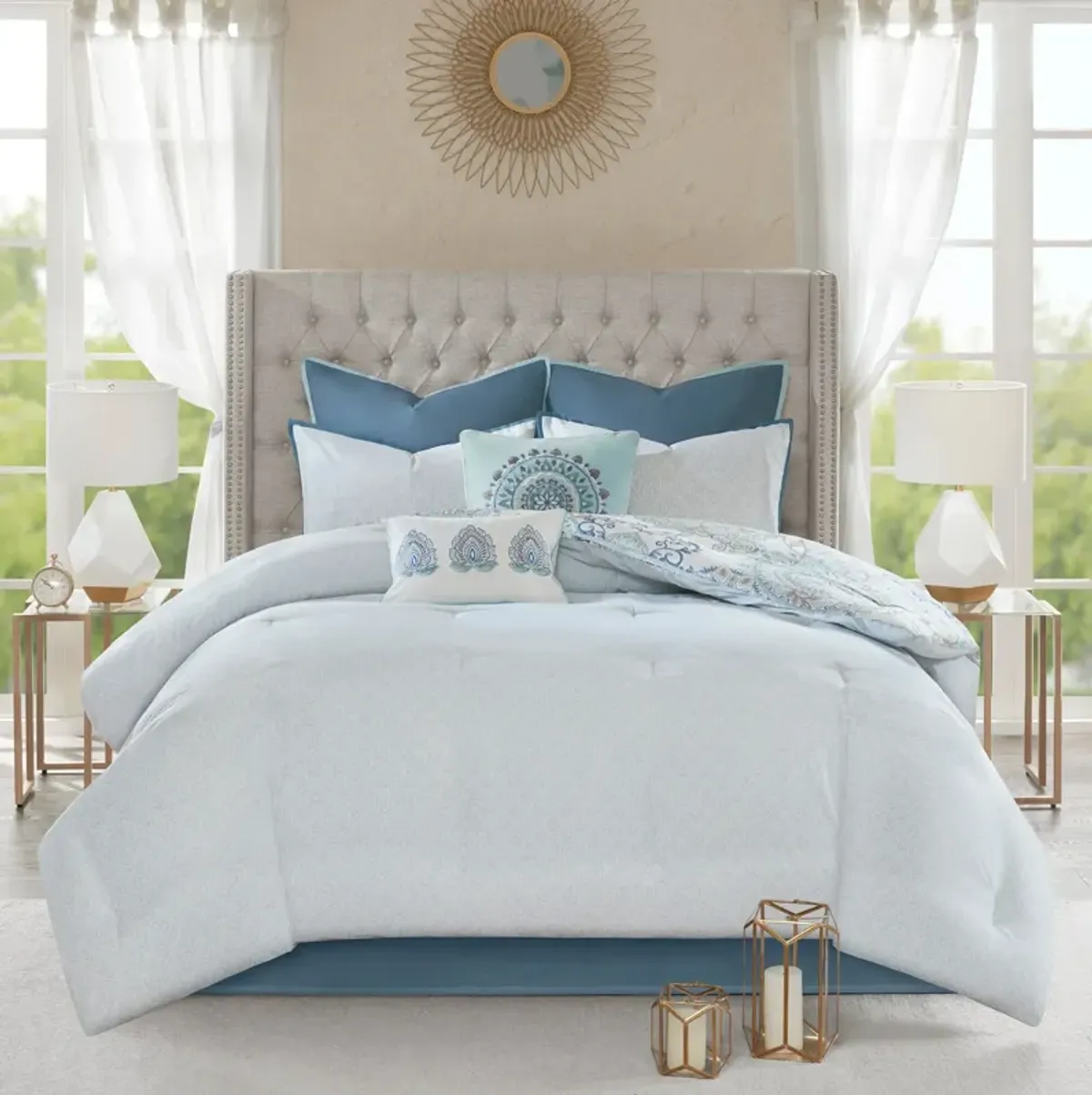 Cyrene Queen Reversible Comforter Set