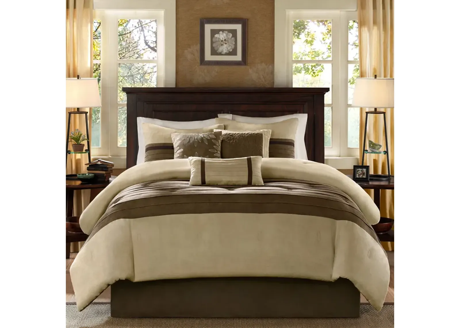 Louise King Comforter Set-Brown