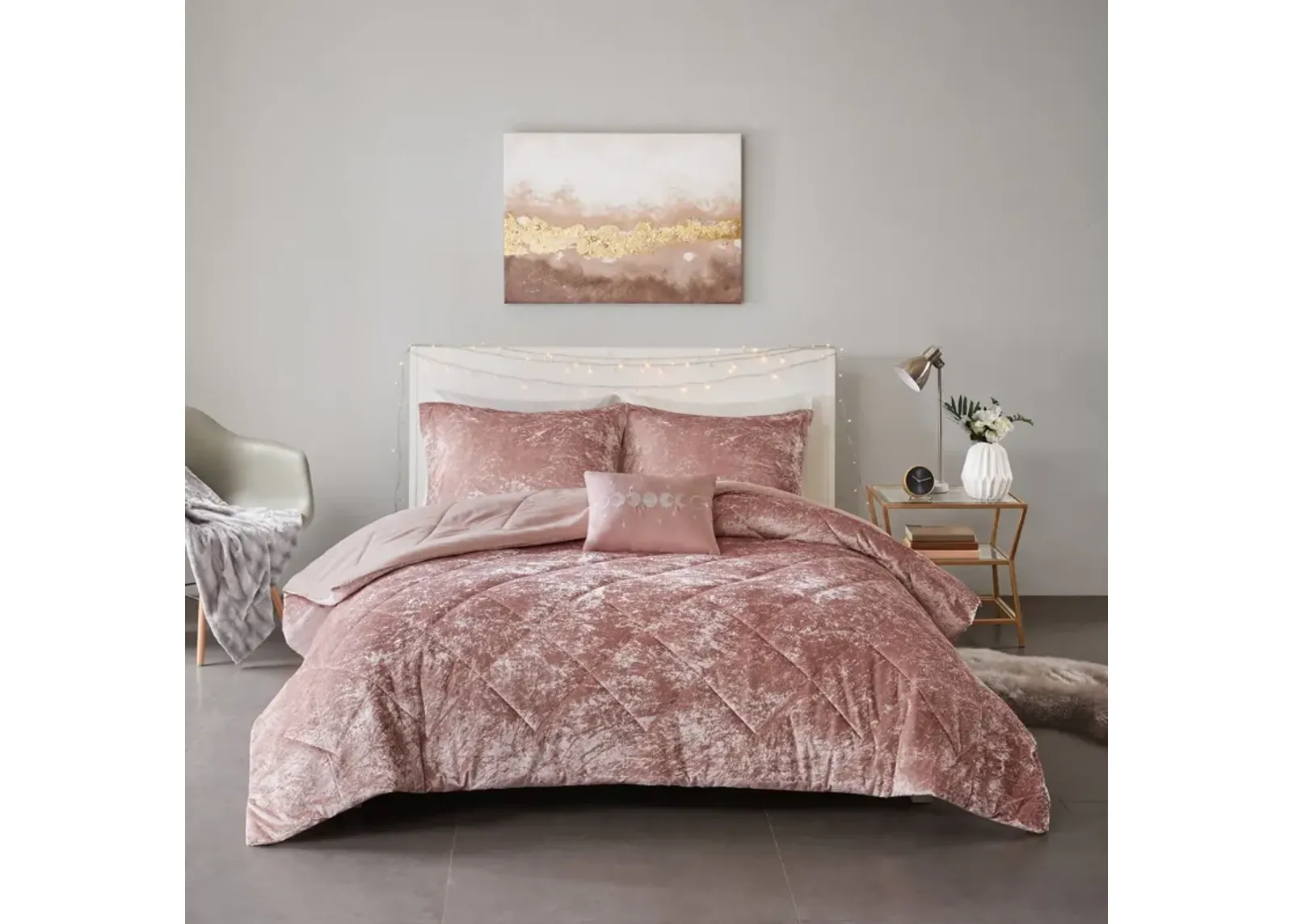 Maisie Full/Queen Comforter Set - Blush